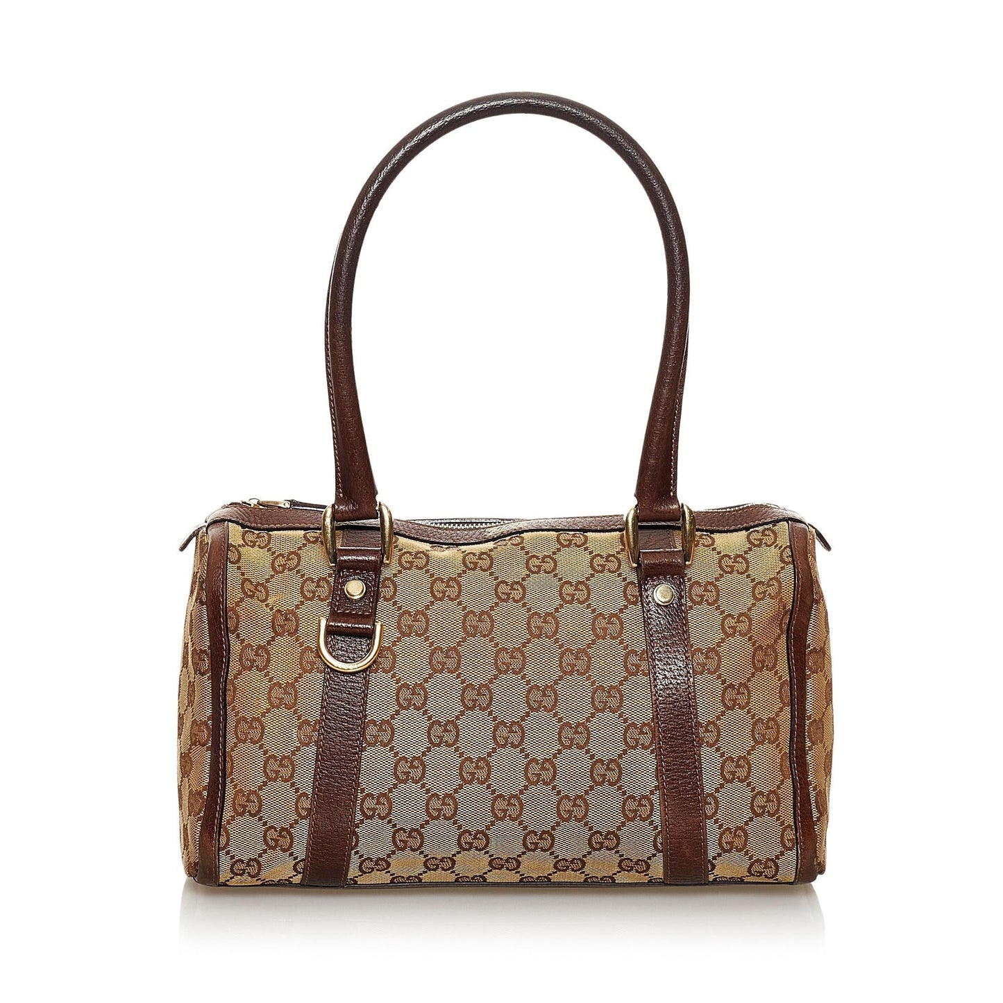 Gucci GG Abbey Boston SHG Canvas Brown Satchel Bag