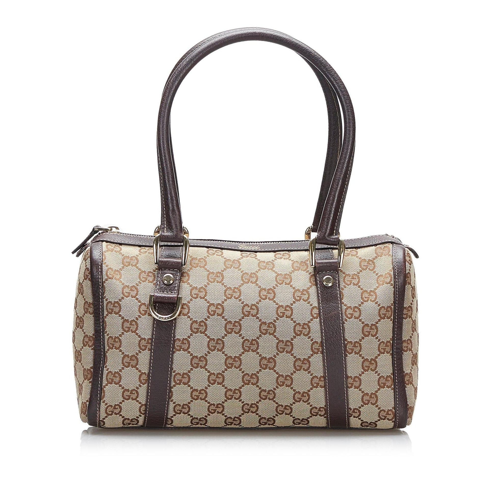 Gucci GG Abbey Boston SHG-oZSqnU Canvas Brown Satchel Bag