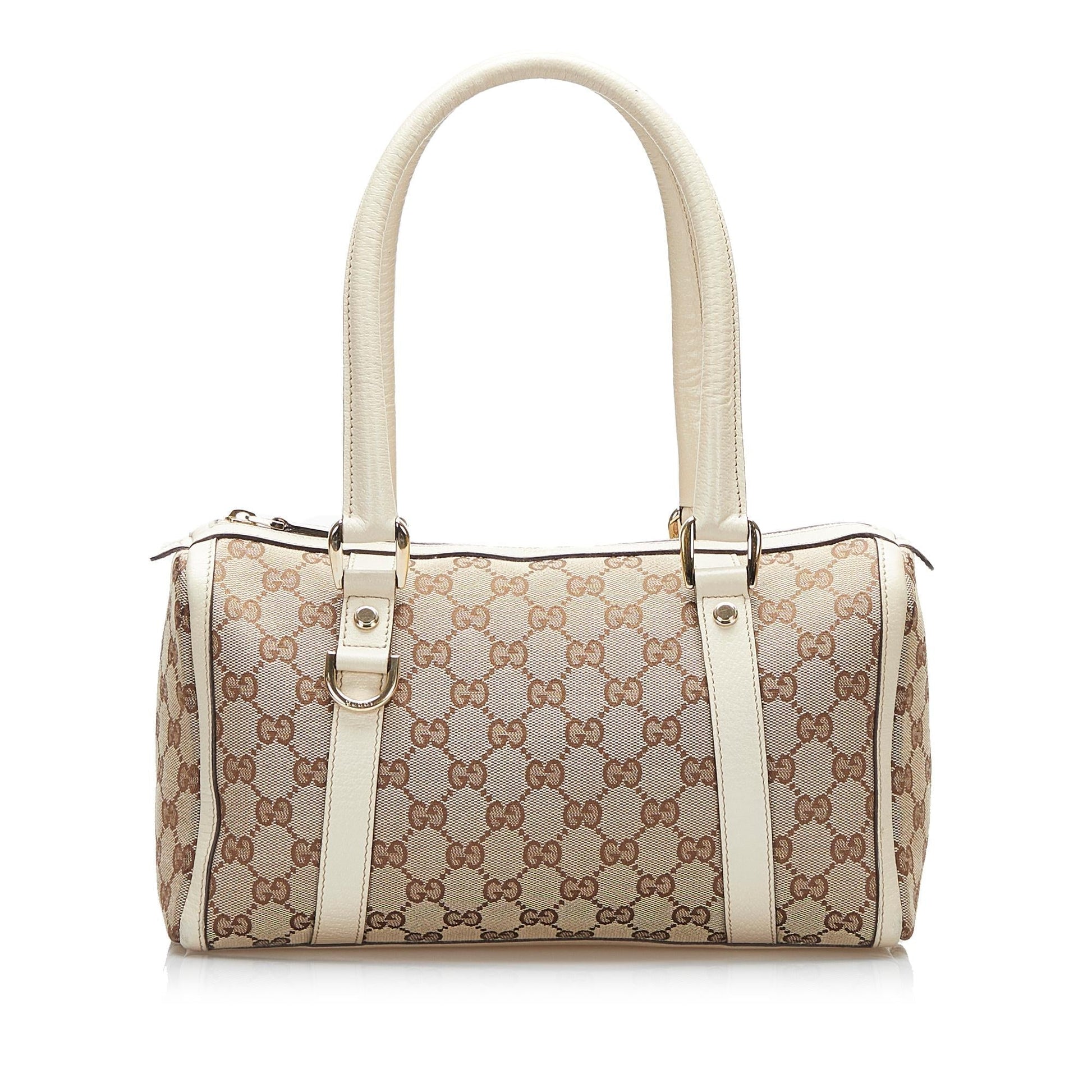 Gucci GG Abbey Boston SHG-23XXQb Canvas Brown Satchel Bag