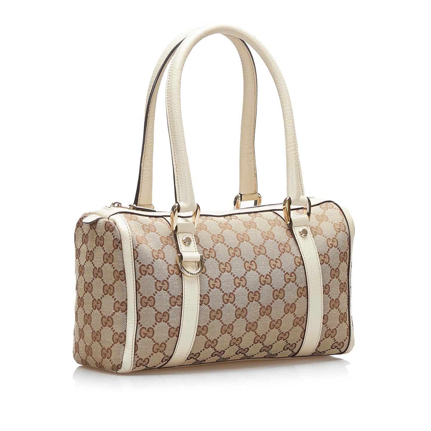 Gucci GG Abbey Boston SHG-23XXQb Canvas Brown Satchel Bag