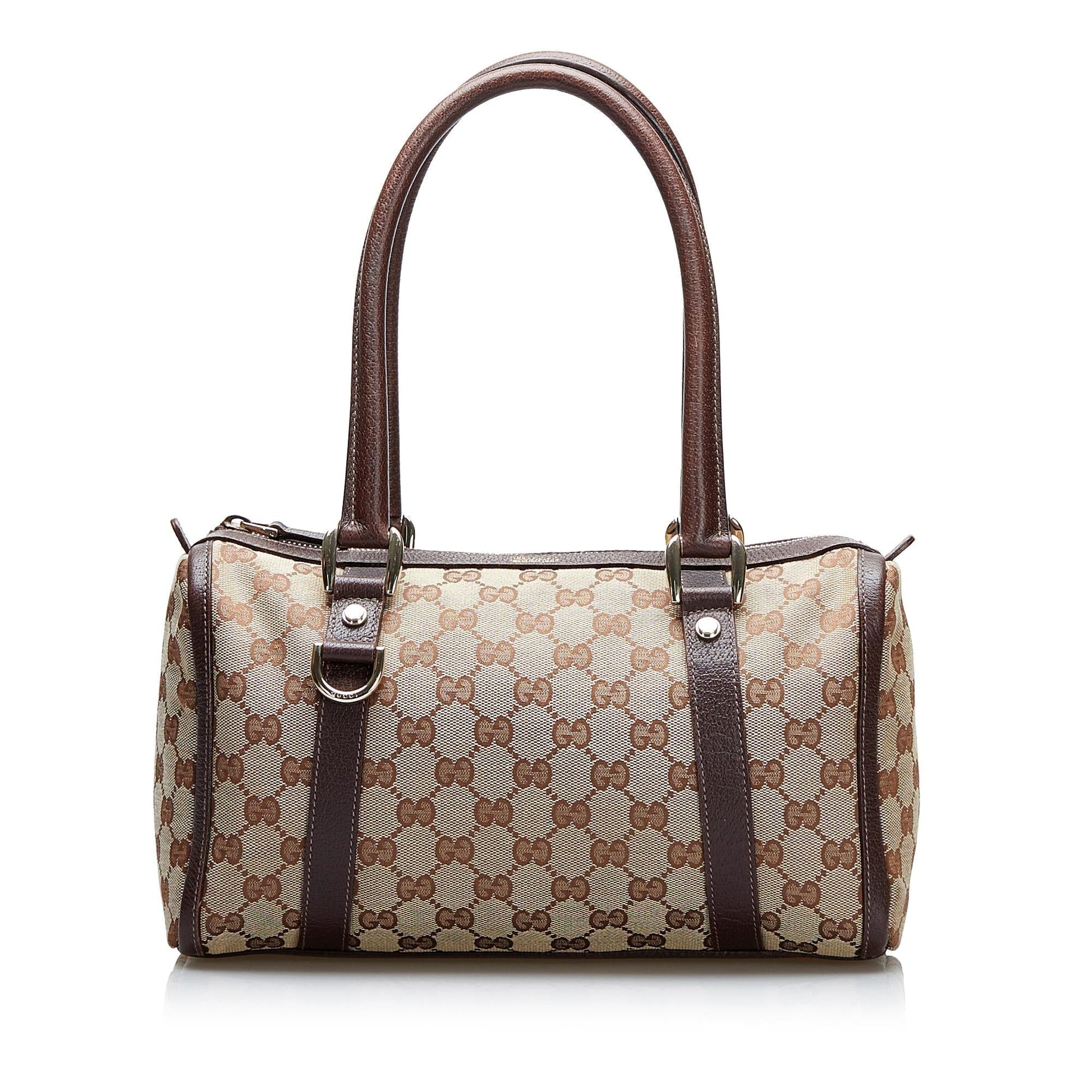 Gucci GG Abbey Boston SHG-cWRyGo Canvas Brown Satchel Bag