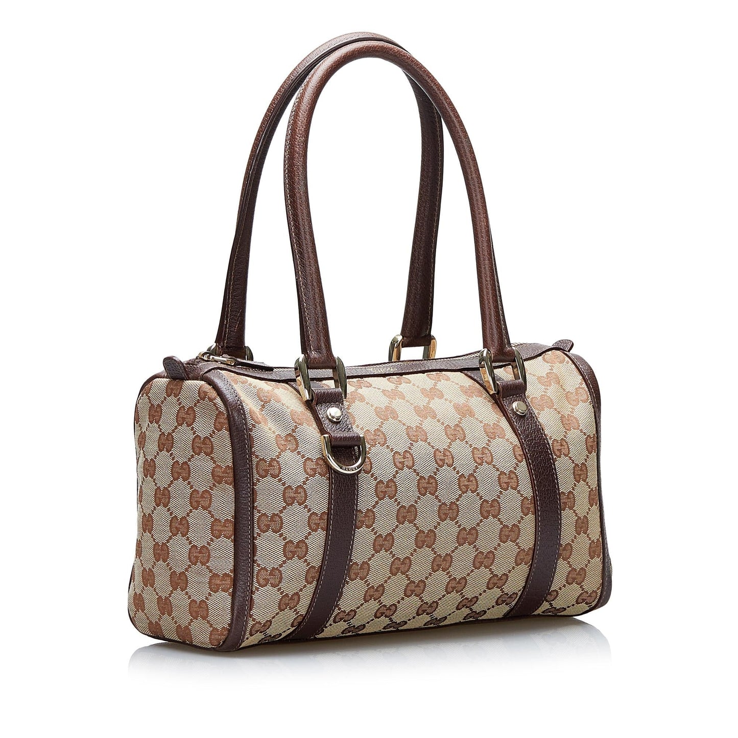 Gucci GG Abbey Boston SHG-cWRyGo Canvas Brown Satchel Bag