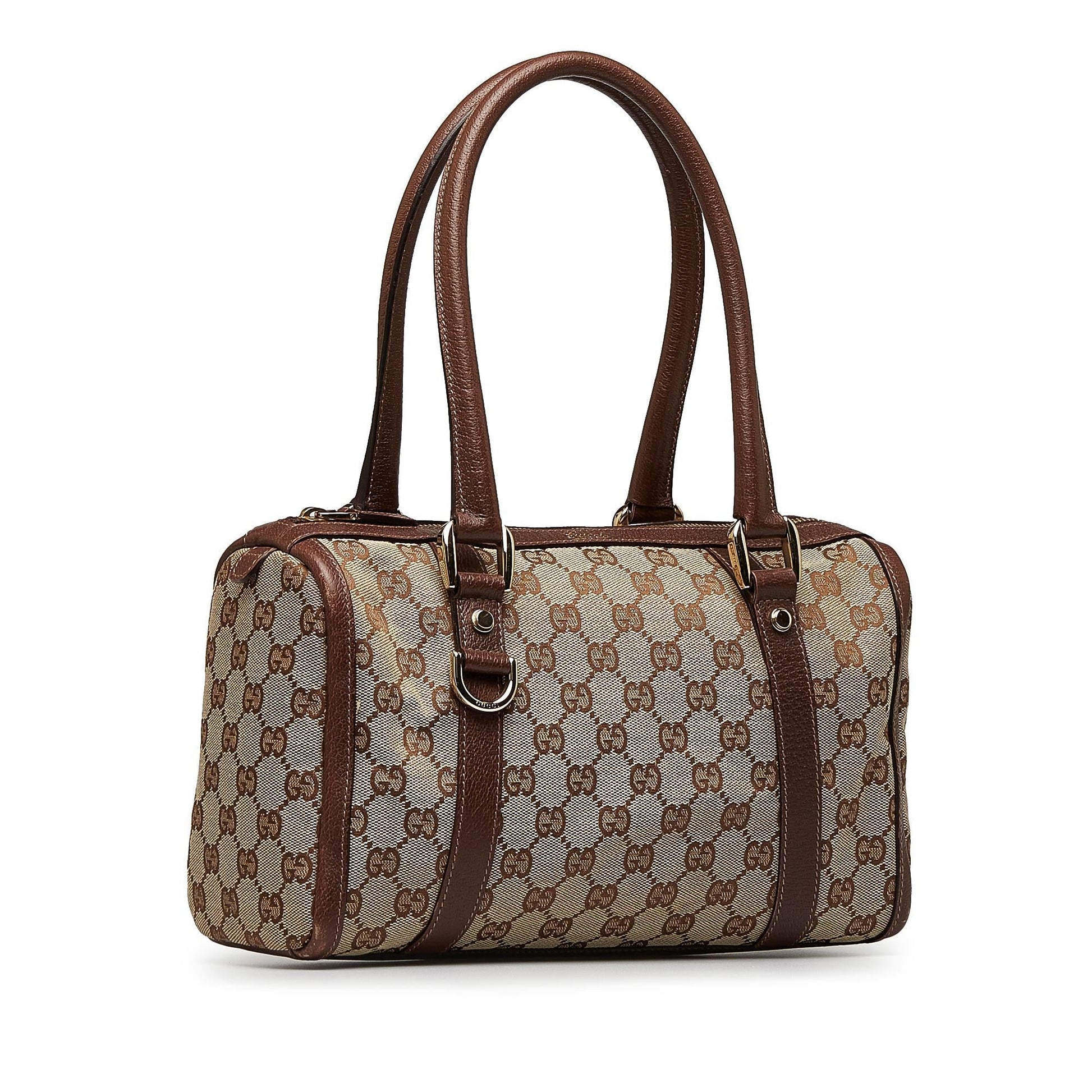 Gucci GG Abbey Boston SHG-oFnoI0 Canvas Calf Brown Satchel Bag