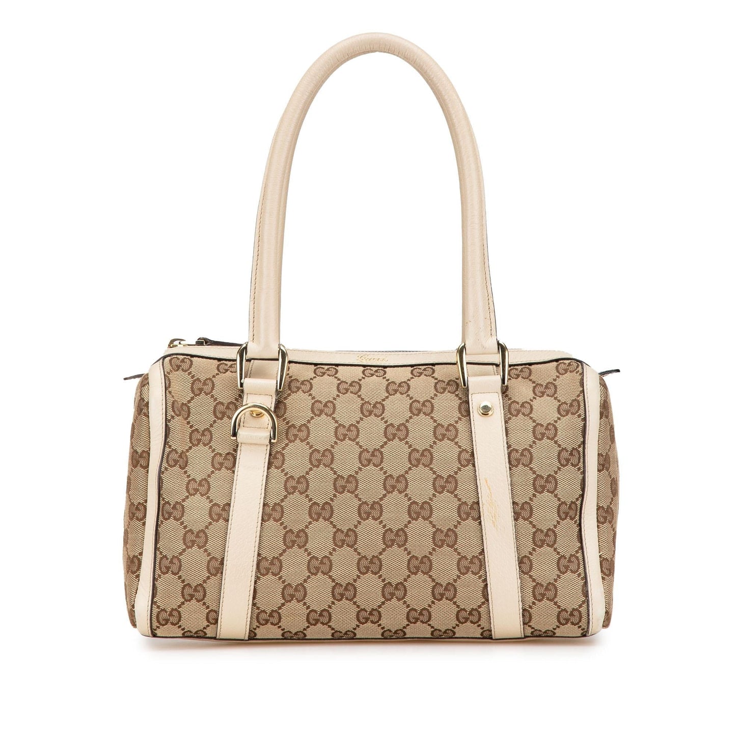 Gucci GG Abbey Boston SHG-ciUJOT Canvas Calf Brown Satchel Bag