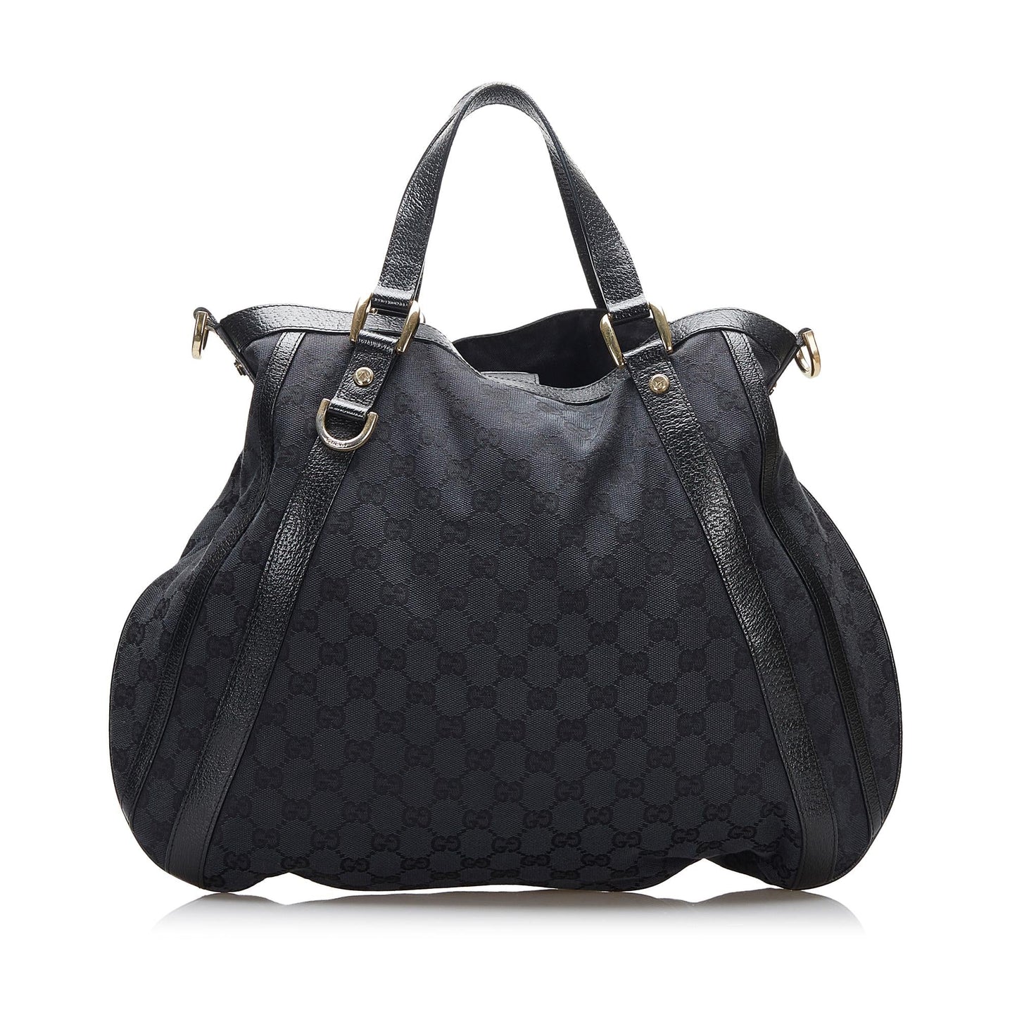 Gucci GG Abbey Convertible SHG-tghdzq Canvas Calf Black Satchel Bag