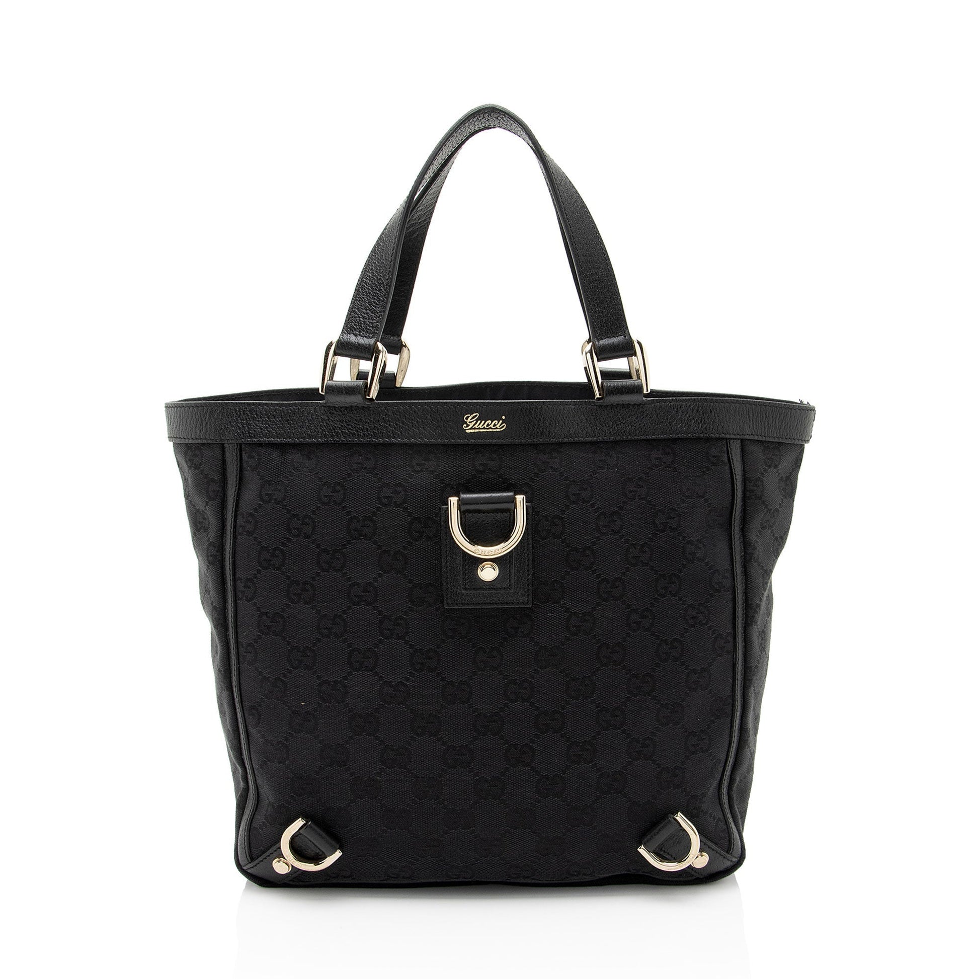 Gucci GG Abbey SHF-s1iOWS Leather Canvas Black Mini Tote Bag