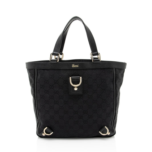 Gucci GG Abbey SHF-s1iOWS Leather Canvas Black Mini Tote Bag