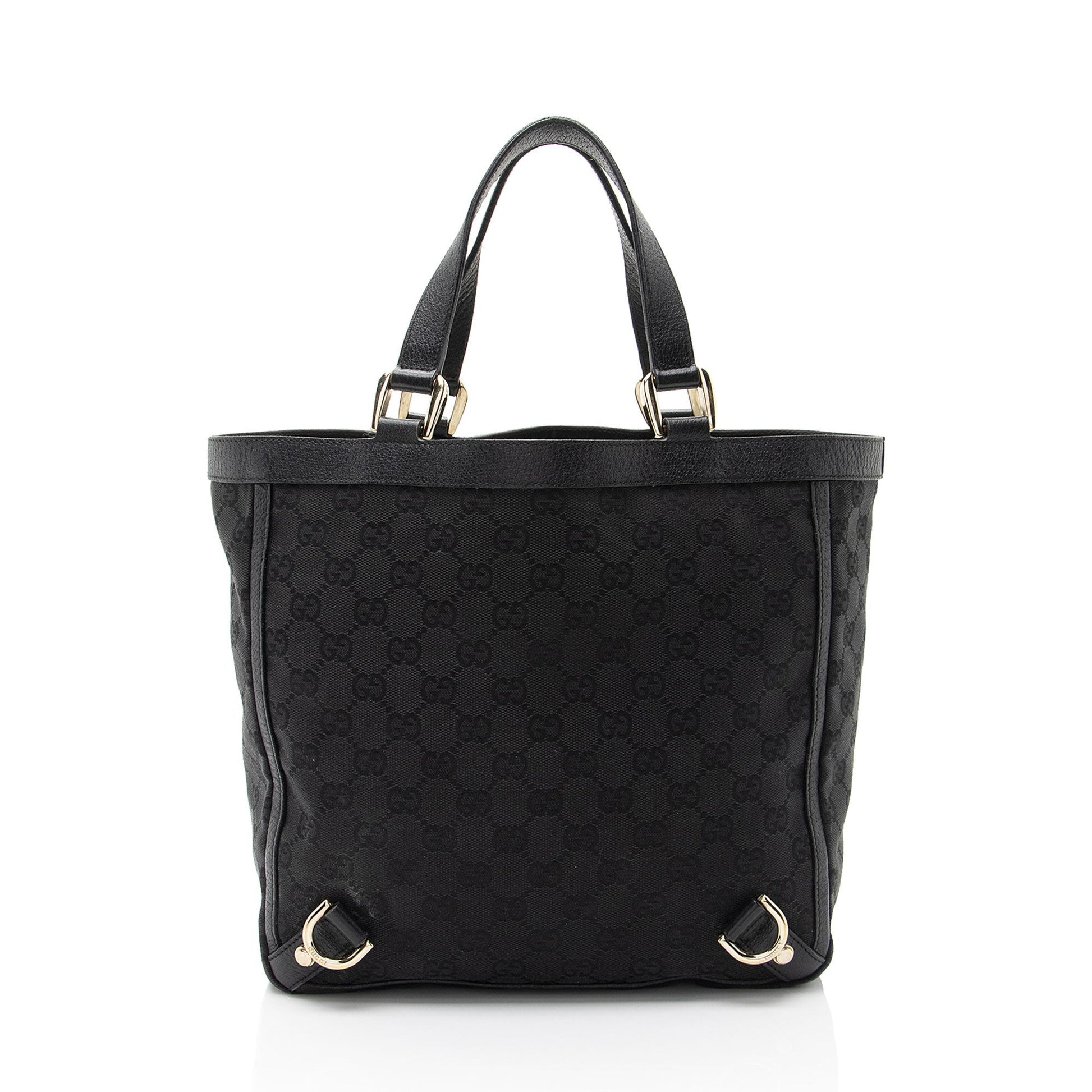 Gucci GG Abbey Leather Canvas Black Mini Tote Bag