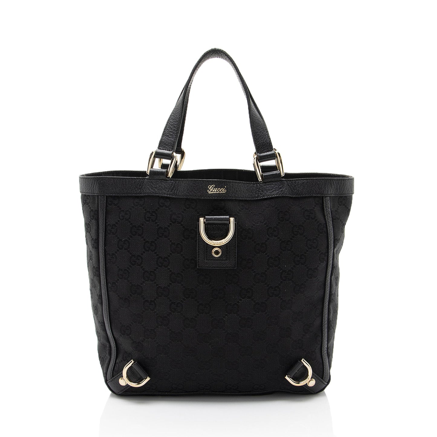 Gucci GG Abbey Leather Canvas Black Mini Tote Bag