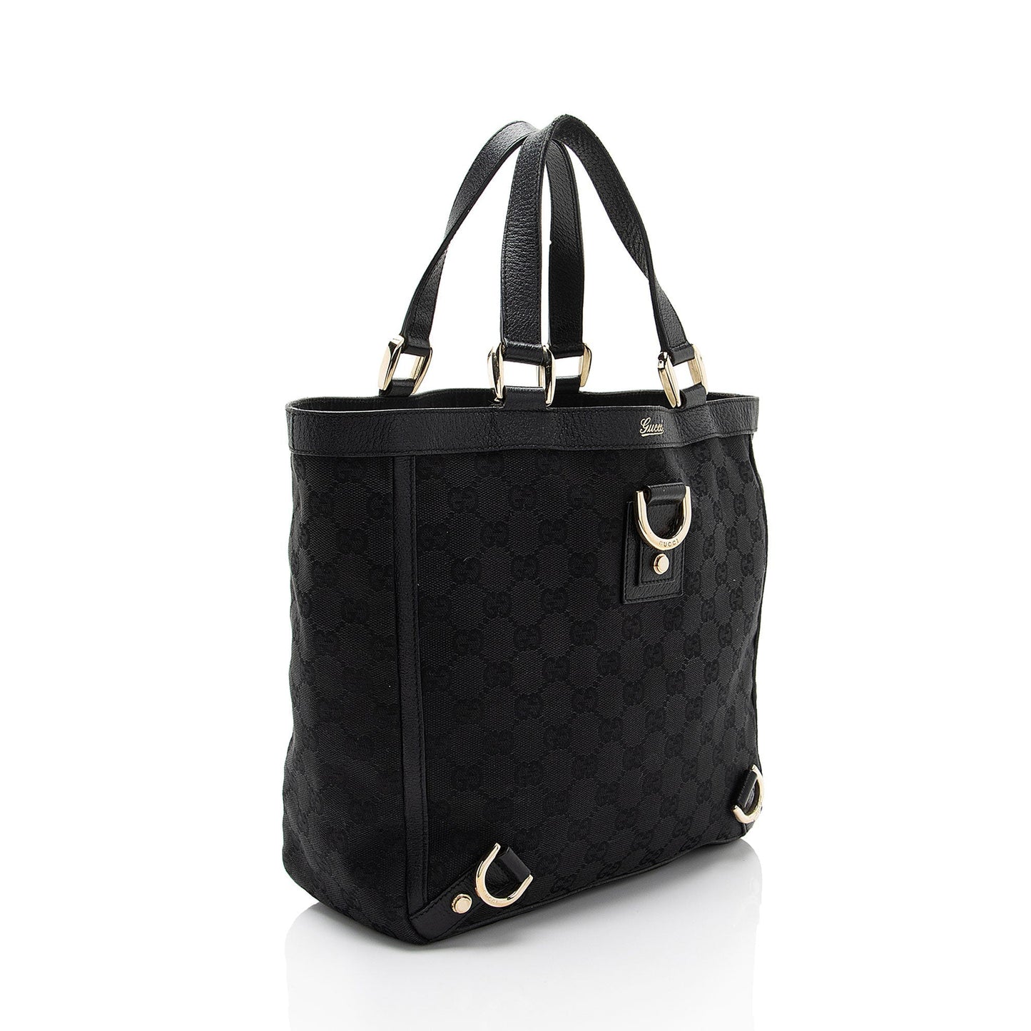 Gucci GG Abbey Leather Canvas Black Mini Tote Bag