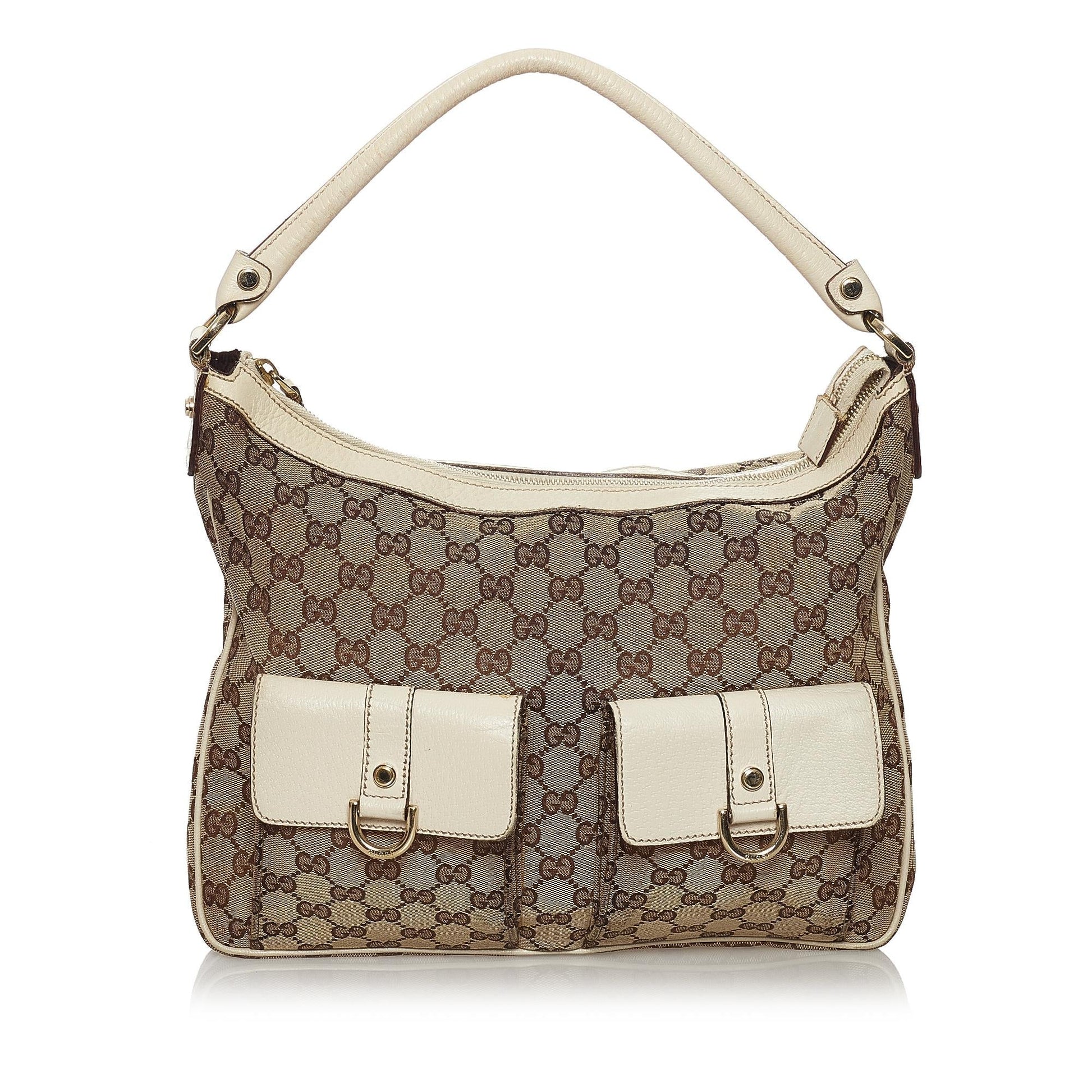 Gucci GG Abbey SHG Canvas White Brown Shoulder Bag 3