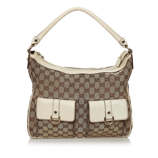 Gucci GG Abbey SHG Canvas White Brown Shoulder Bag 3