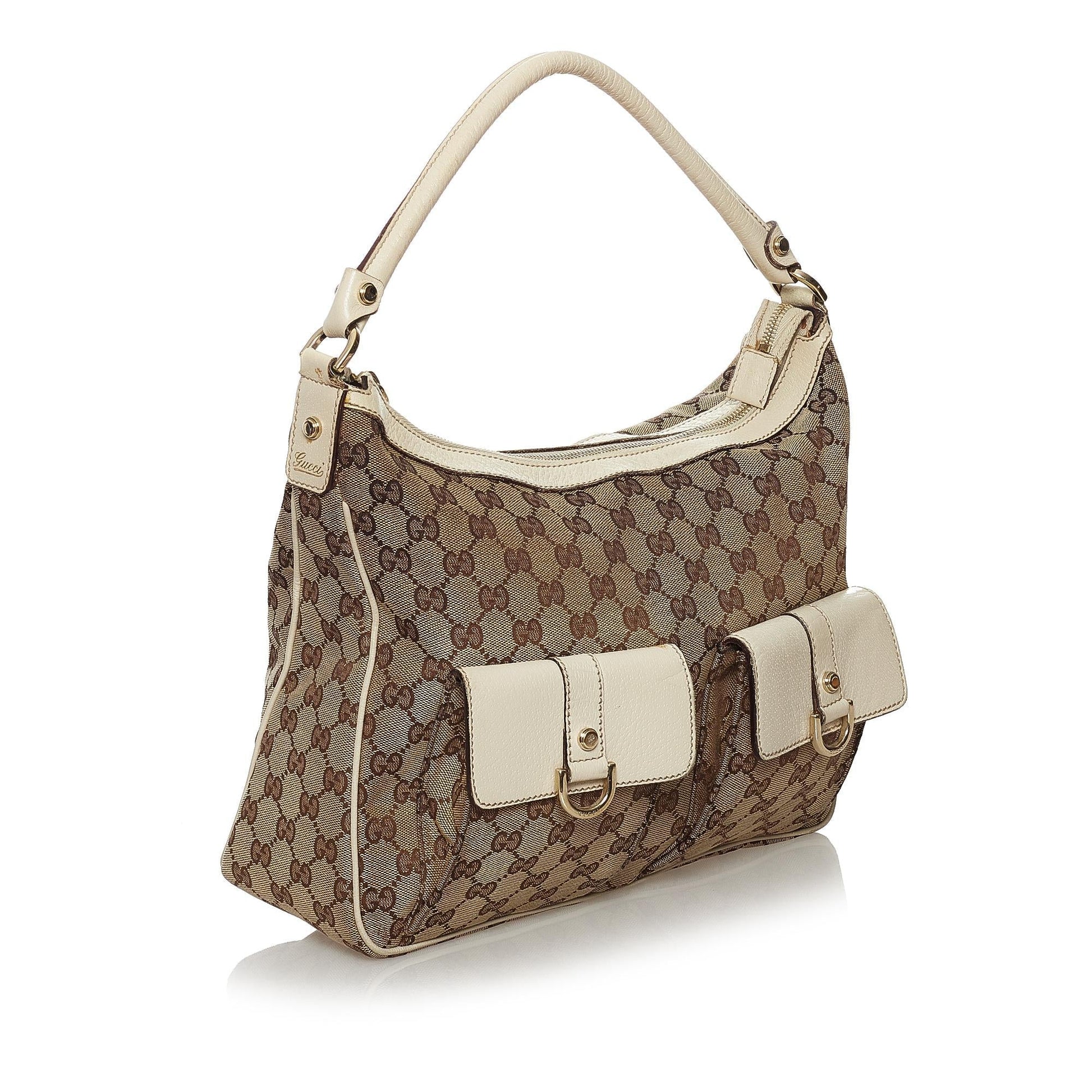 Gucci GG Abbey SHG Canvas White Brown Shoulder Bag 3