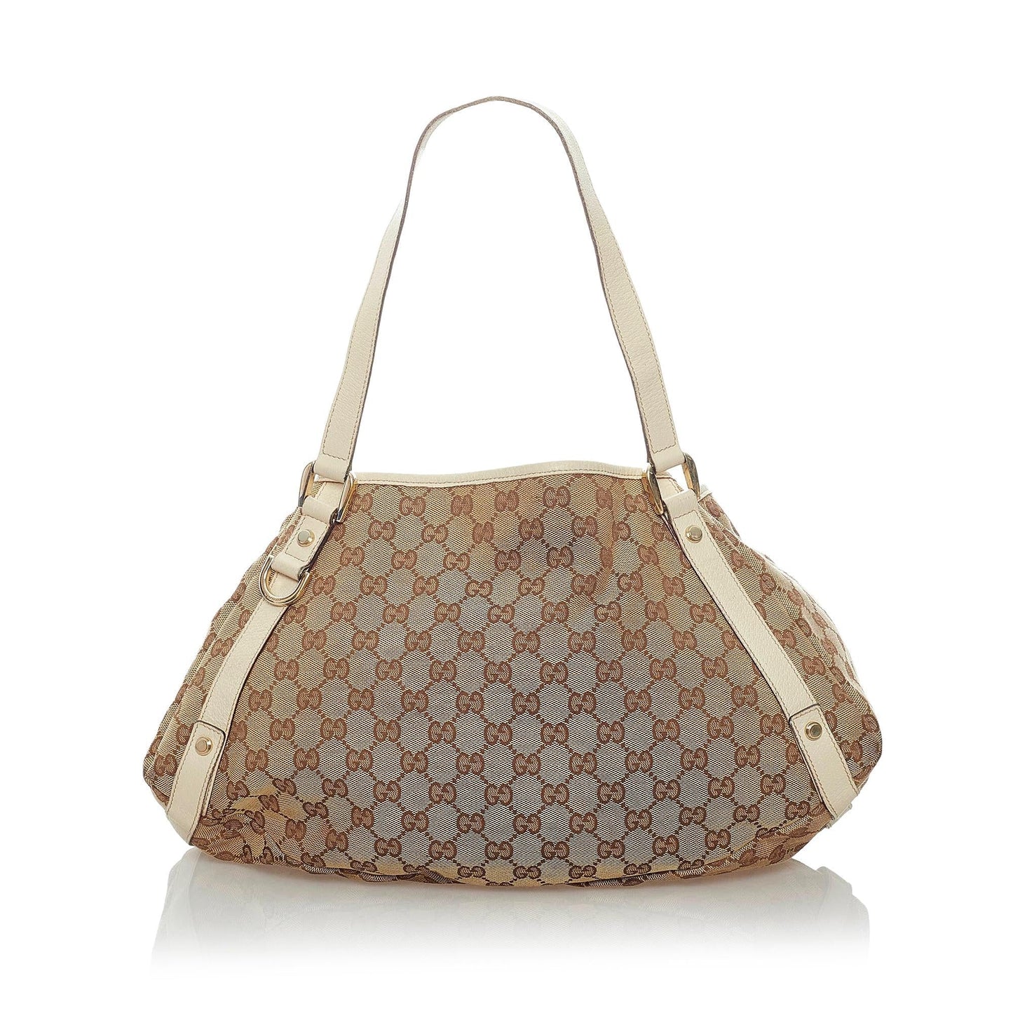 Gucci GG Abbey SHG Canvas Calf White Brown Shoulder Bag