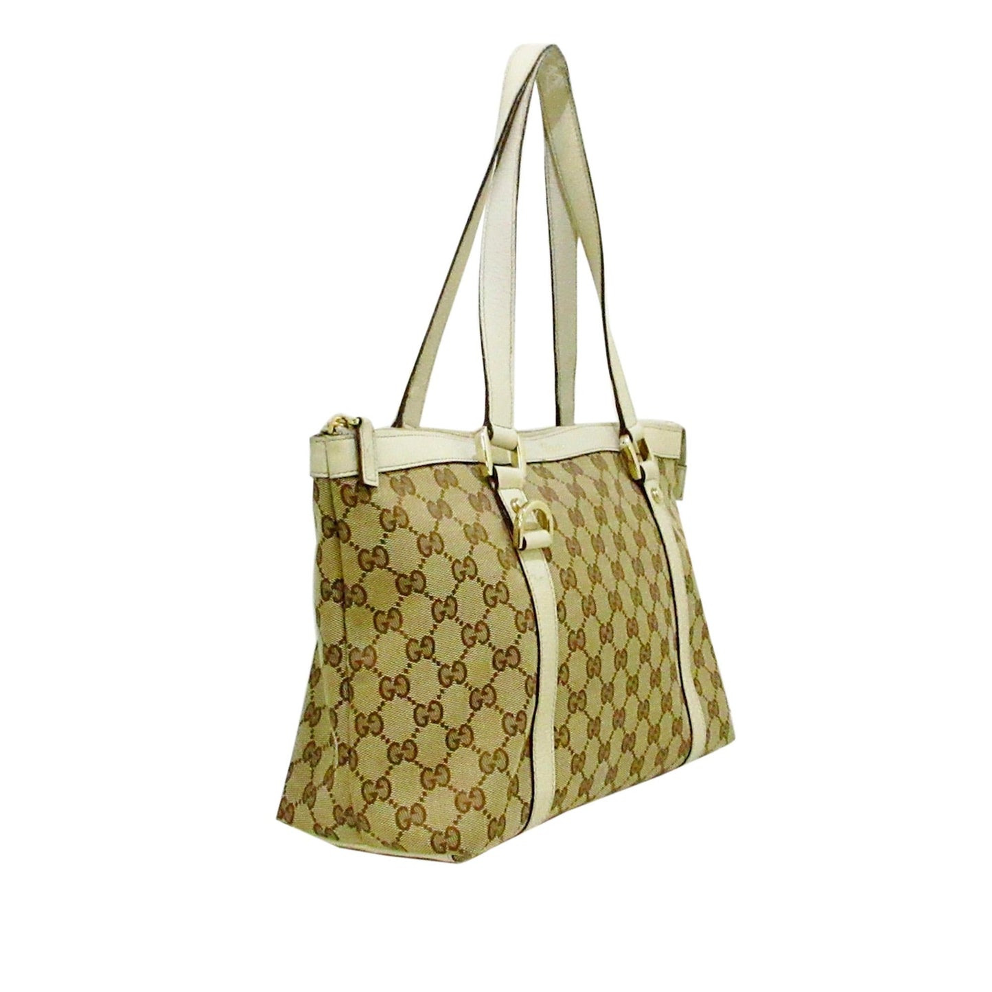 Gucci GG Abbey SHG Canvas White Brown Shoulder Bag 4