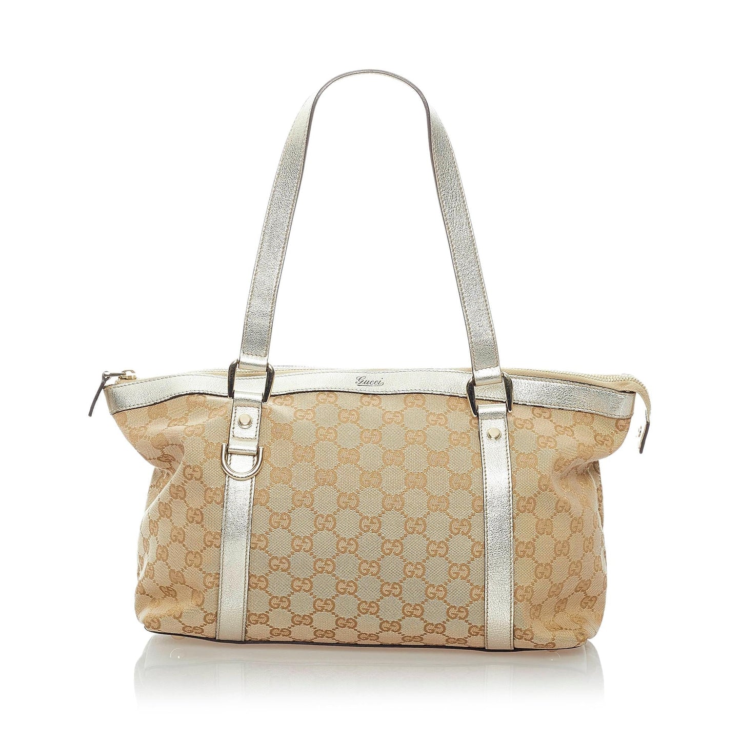 Gucci GG Abbey SHG Canvas Calf Brown Silver Shoulder Bag