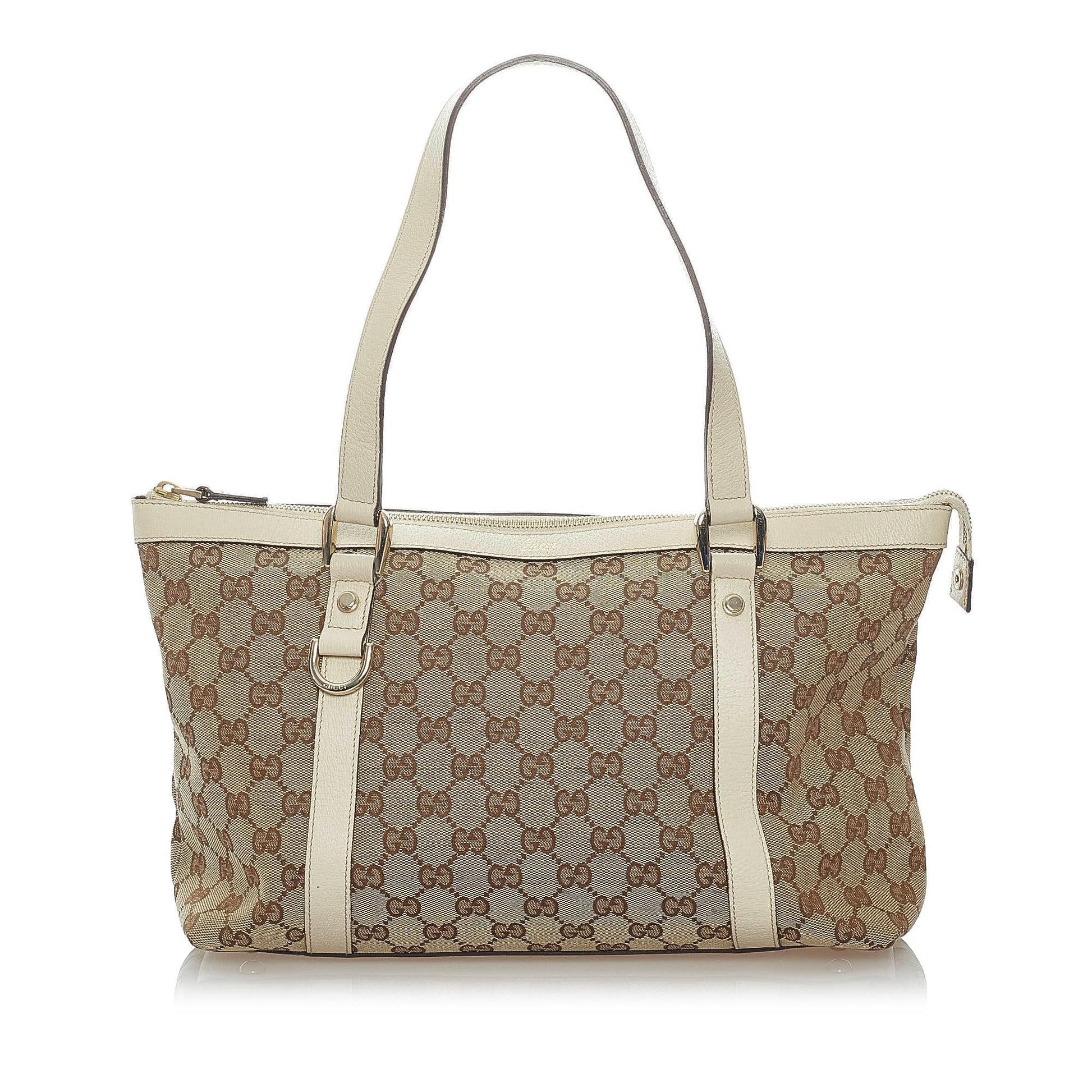 Gucci GG Abbey SHG Canvas White Brown Shoulder Bag 5