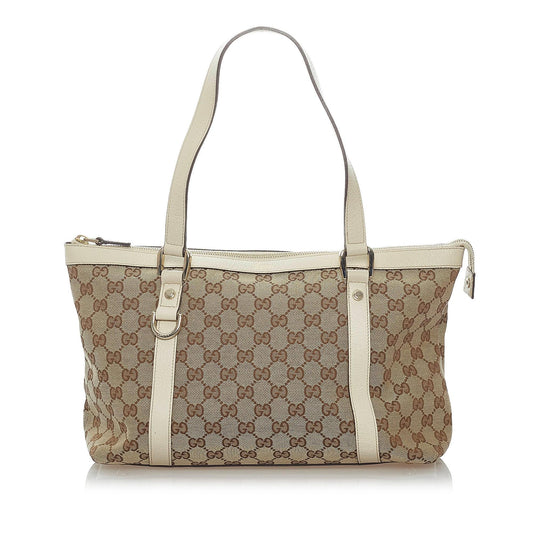 Gucci GG Abbey SHG Canvas White Brown Shoulder Bag 5