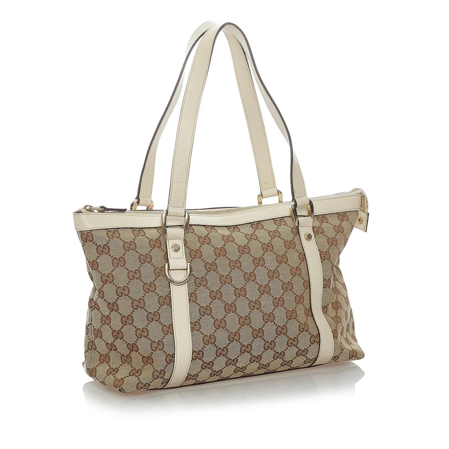 Gucci GG Abbey SHG Canvas White Brown Shoulder Bag 5