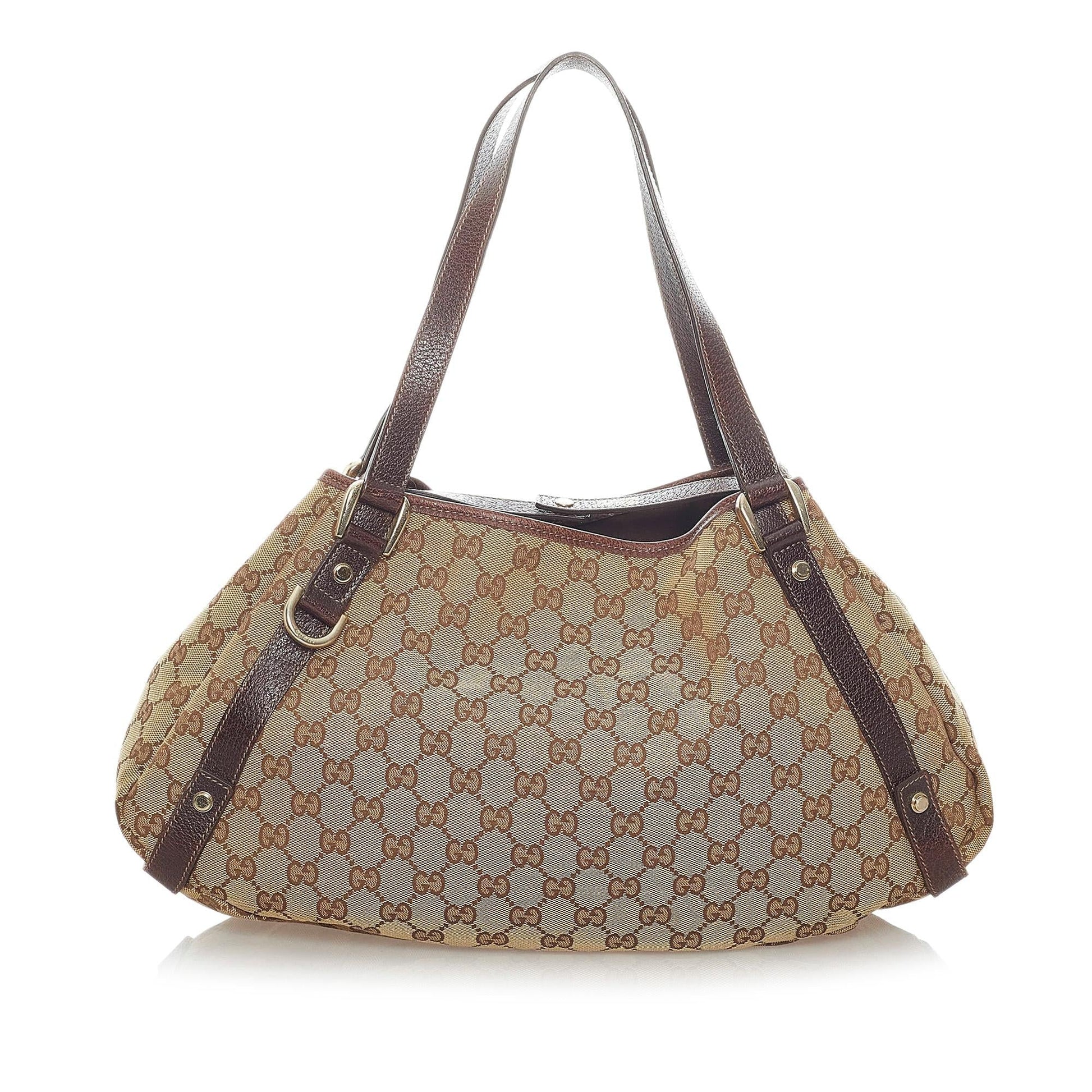 Gucci GG Abbey SHG Canvas Calf Brown Shoulder Bag