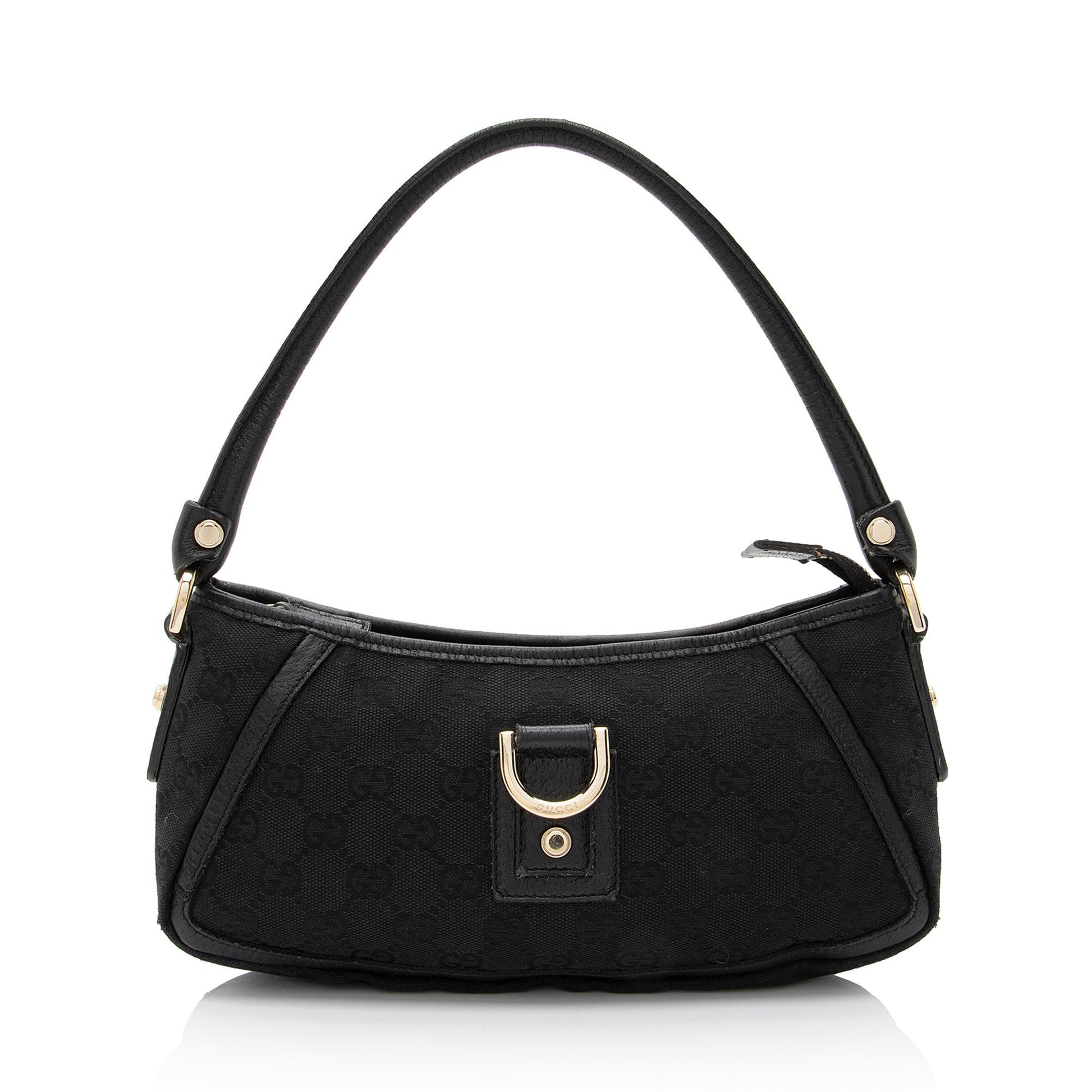 Gucci GG Abbey SHF-hPcUHX Leather Canvas Black Small Shoulder Bag