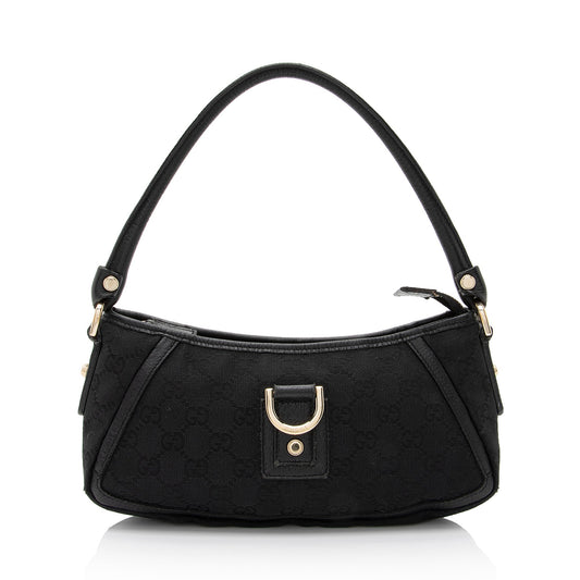 Gucci GG Abbey SHF-hPcUHX Leather Canvas Black Small Shoulder Bag