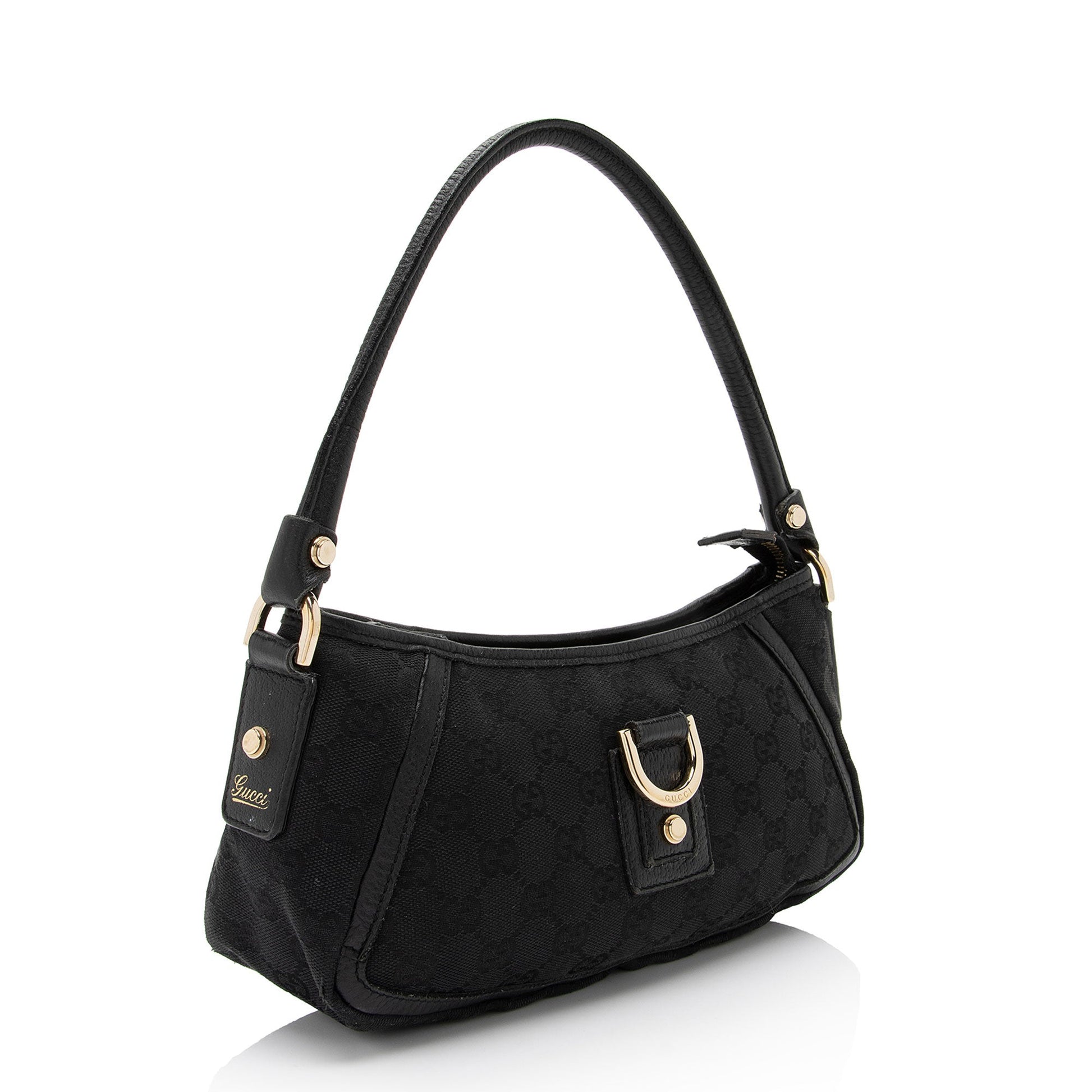 Gucci GG Abbey SHF-hPcUHX Leather Canvas Black Small Shoulder Bag