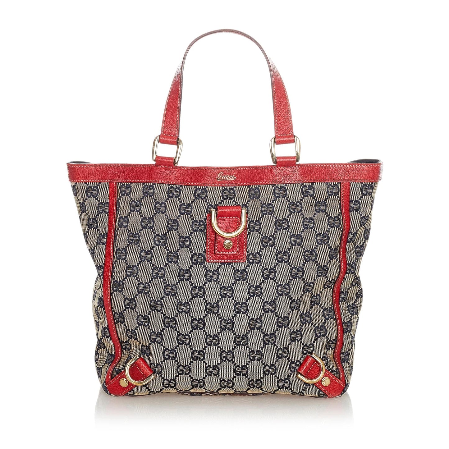Gucci GG Abbey SHG Canvas Red Grey Tote Bag