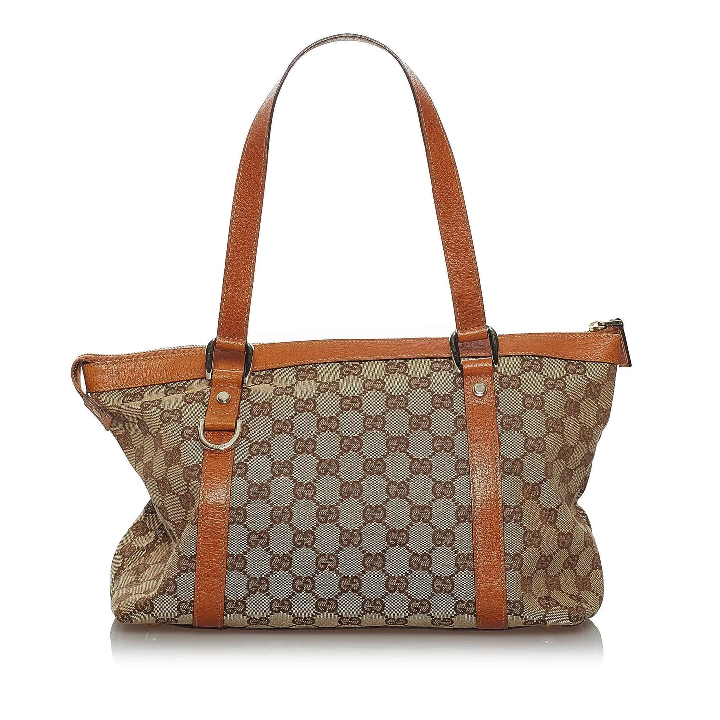 Gucci GG Abbey SHG Canvas Calf Brown Tote Bag