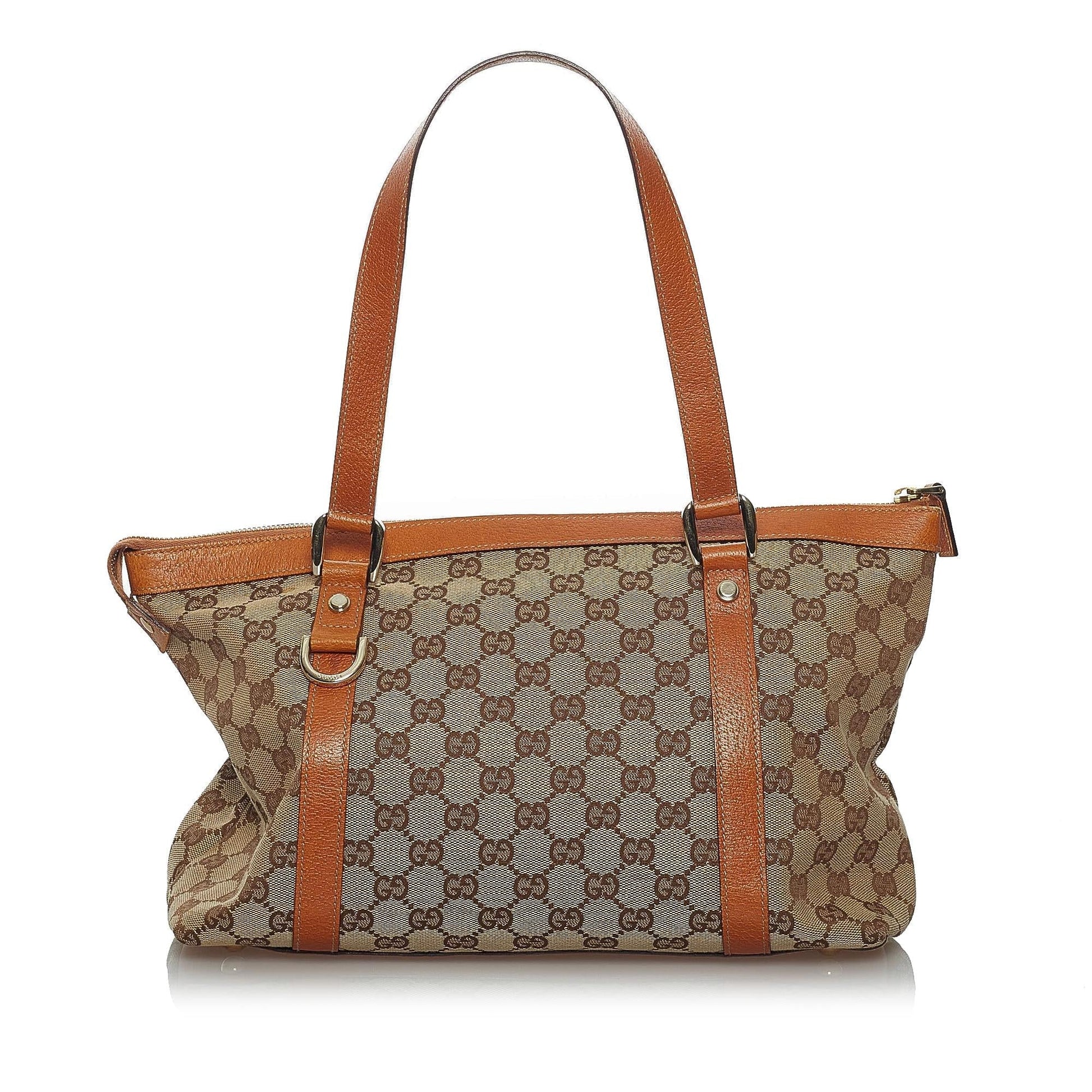Gucci GG Abbey SHG Canvas Calf Brown Tote Bag