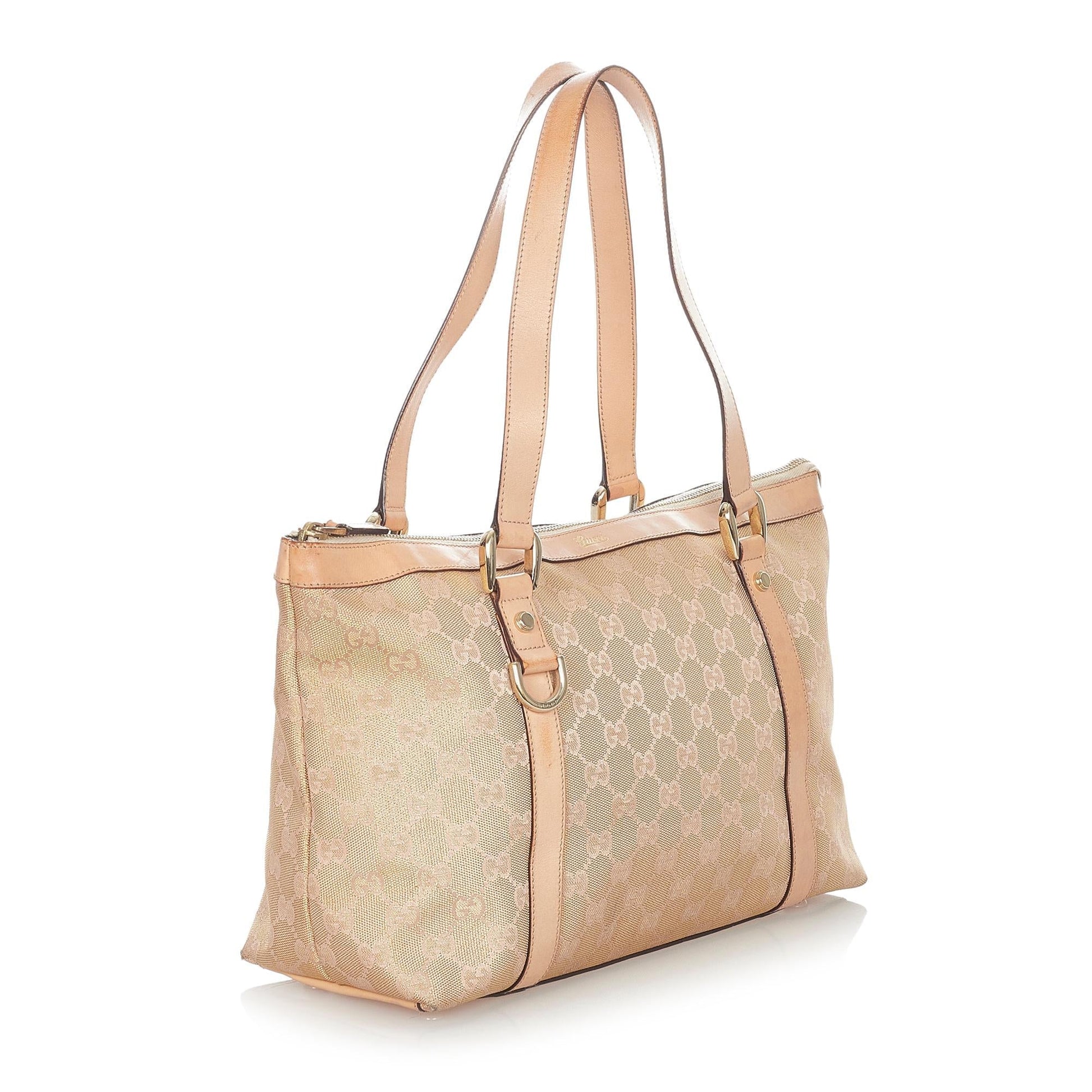 Gucci GG Abbey SHG-lHBds8 Canvas Calf Pink Tote Bag