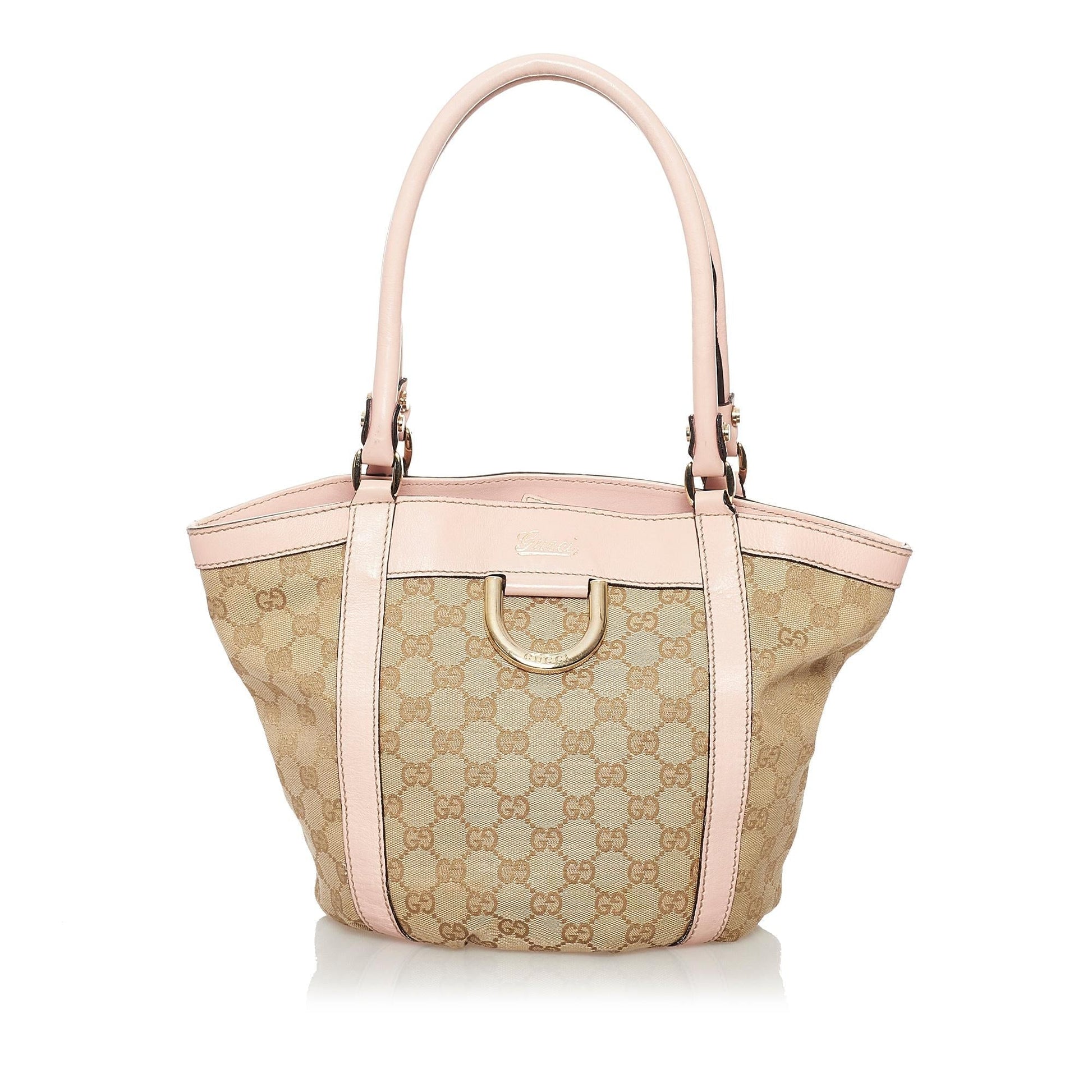 Gucci GG Abbey SHG-noPqrr Canvas Brown Pink Tote Bag