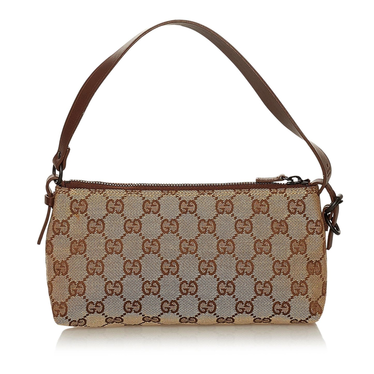 Gucci GG Baguette SHG Canvas Brown Handbag 3