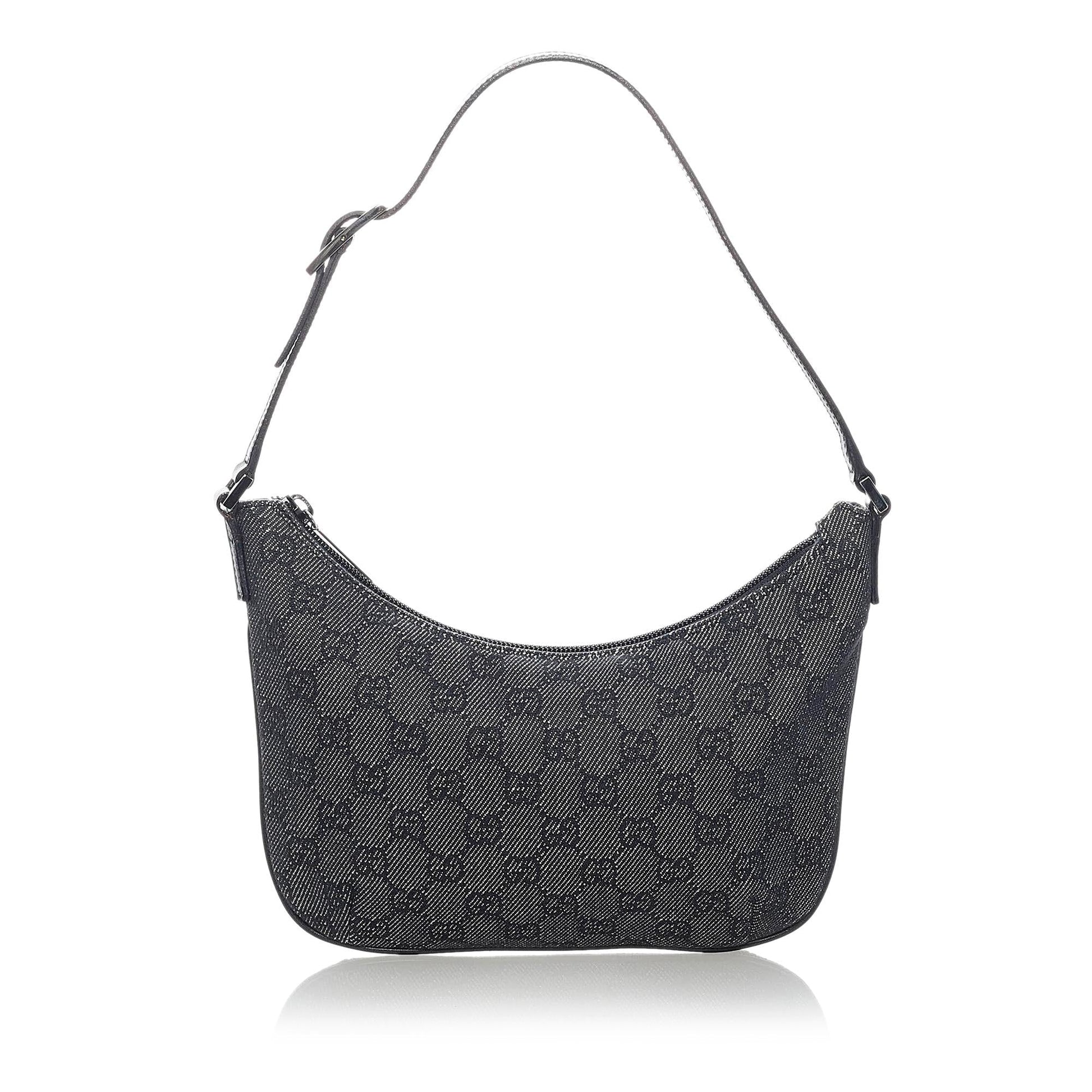 Gucci GG Baguette SHG Canvas Black Handbag 4