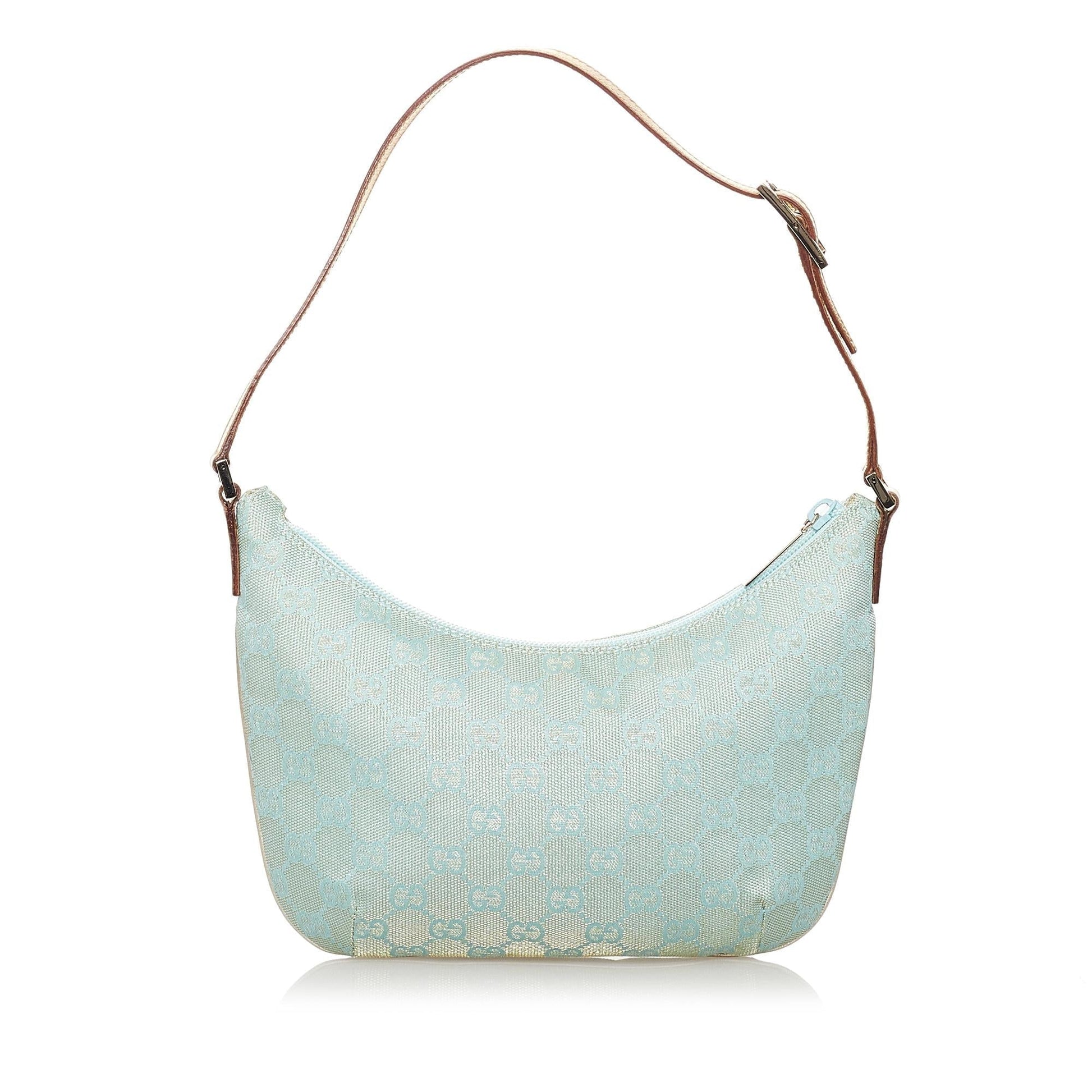 Gucci GG Baguette SHG Canvas Blue Handbag