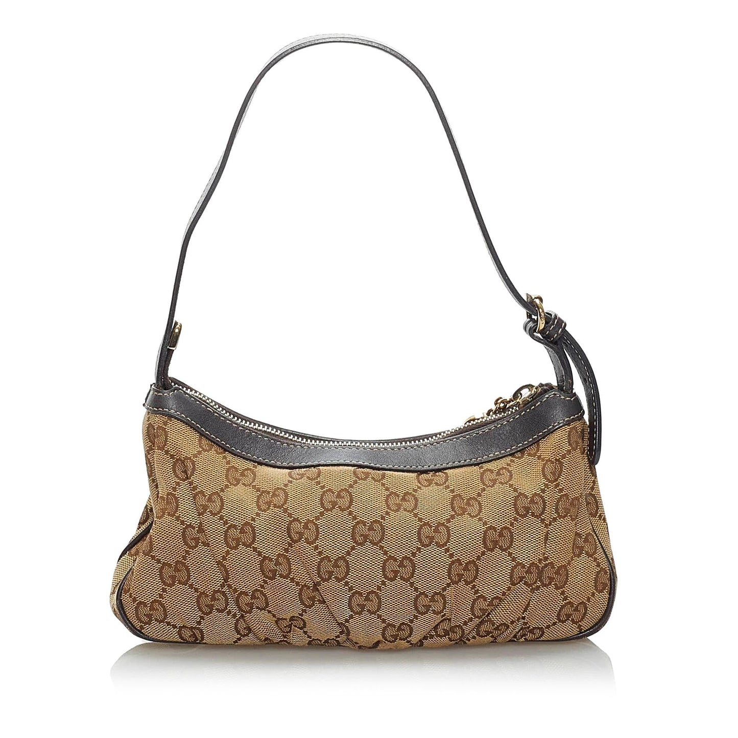 Gucci GG Baguette SHG Canvas Brown Handbag