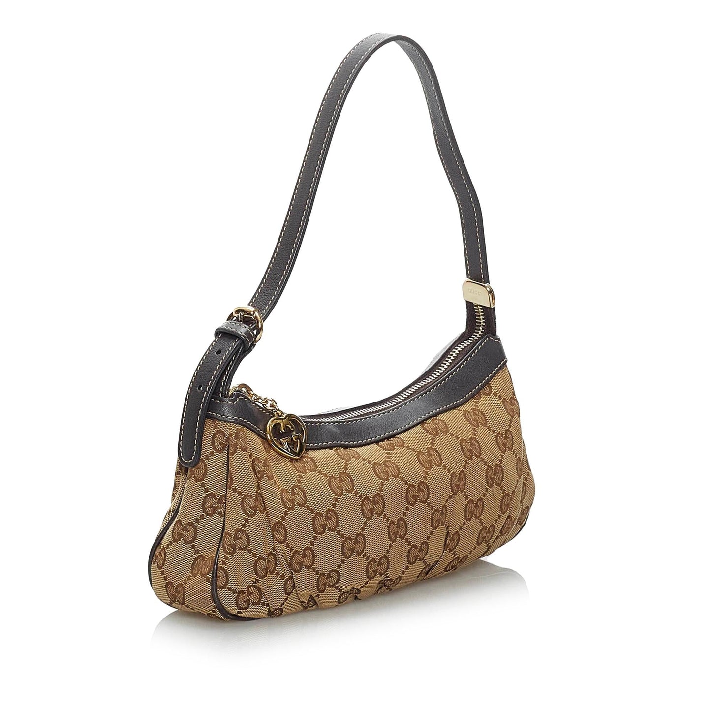 Gucci GG Baguette SHG Canvas Brown Handbag