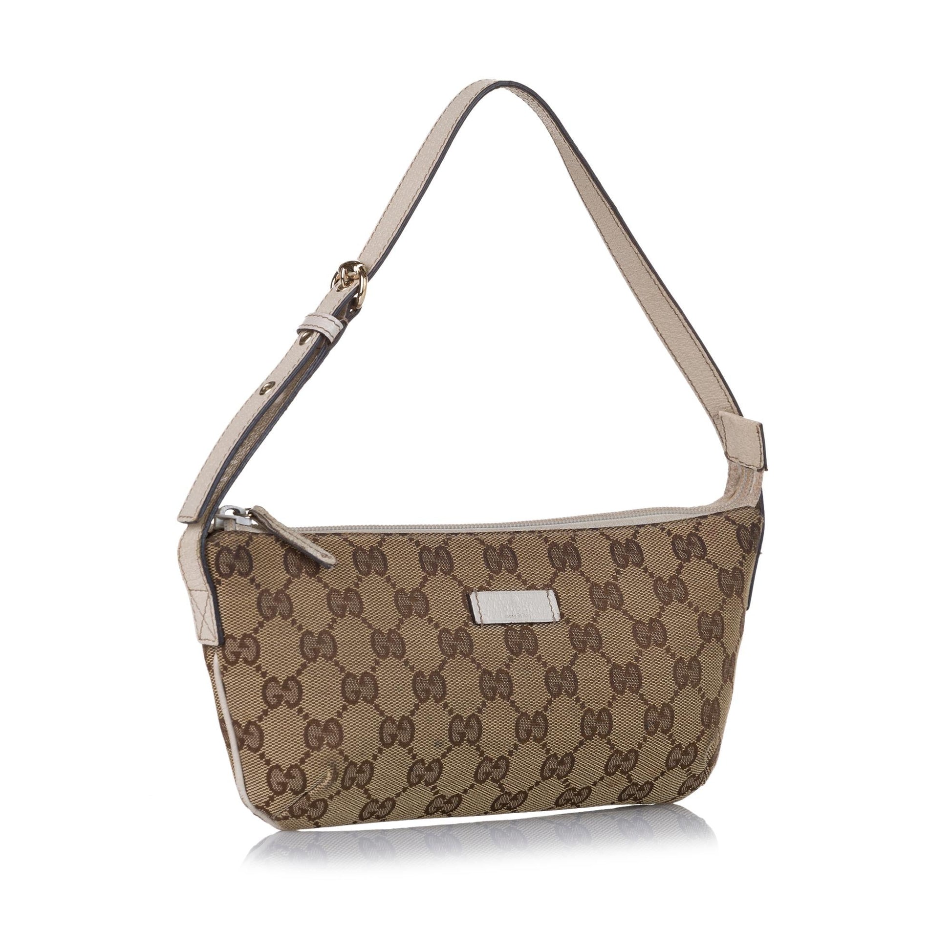 Gucci GG Baguette SHG Canvas Brown Handbag Baguette Shg