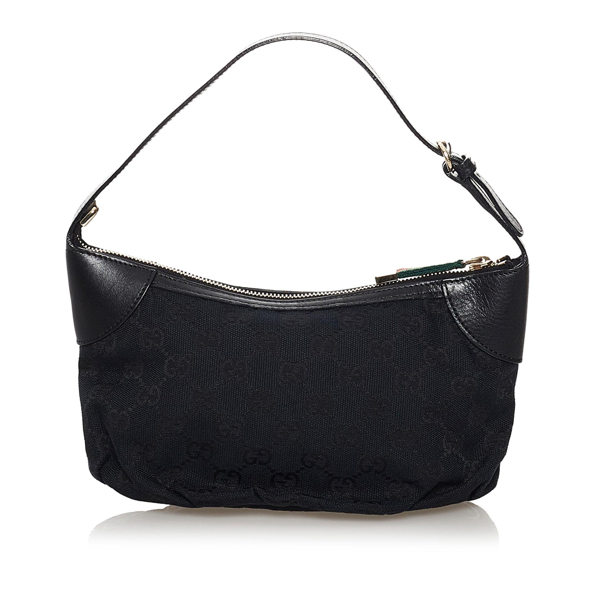 Gucci GG Baguette SHG Canvas Black Handbag 3