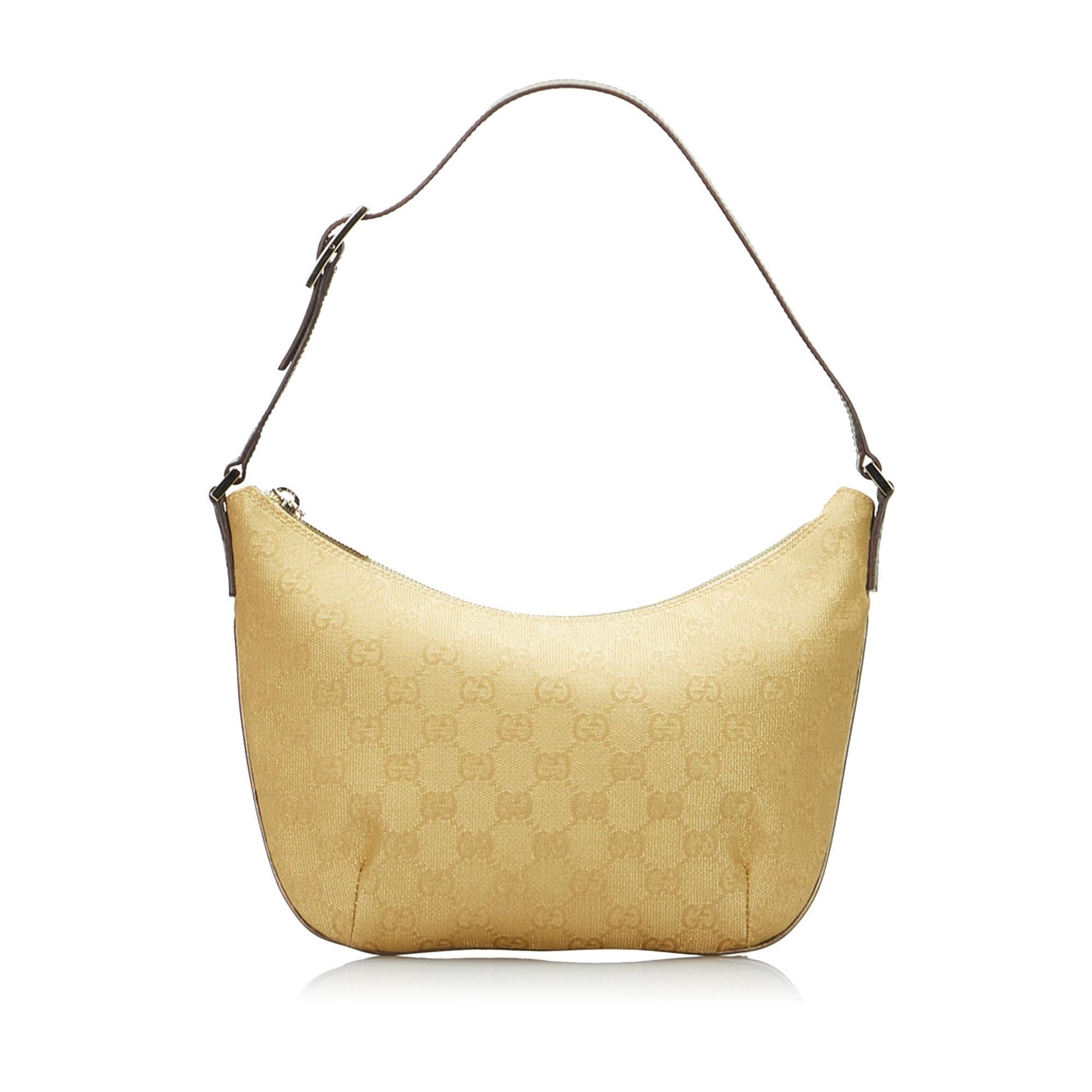 Gucci GG Baguette SHG-znjlTx Canvas Calf Brown Handbag