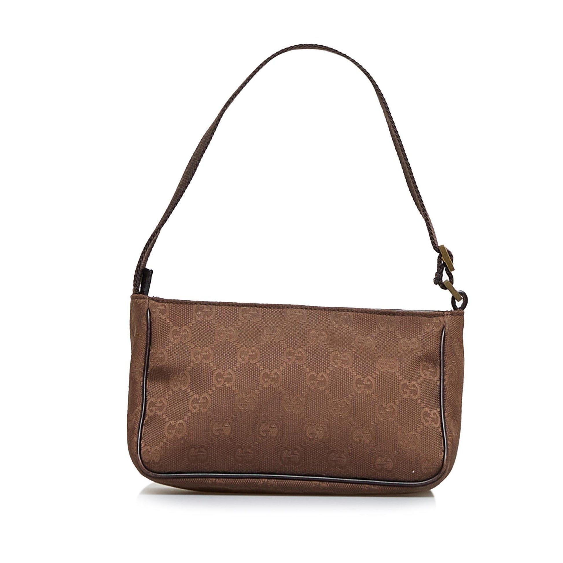 Gucci GG Baguette SHG-5aysgm Canvas Brown Handbag
