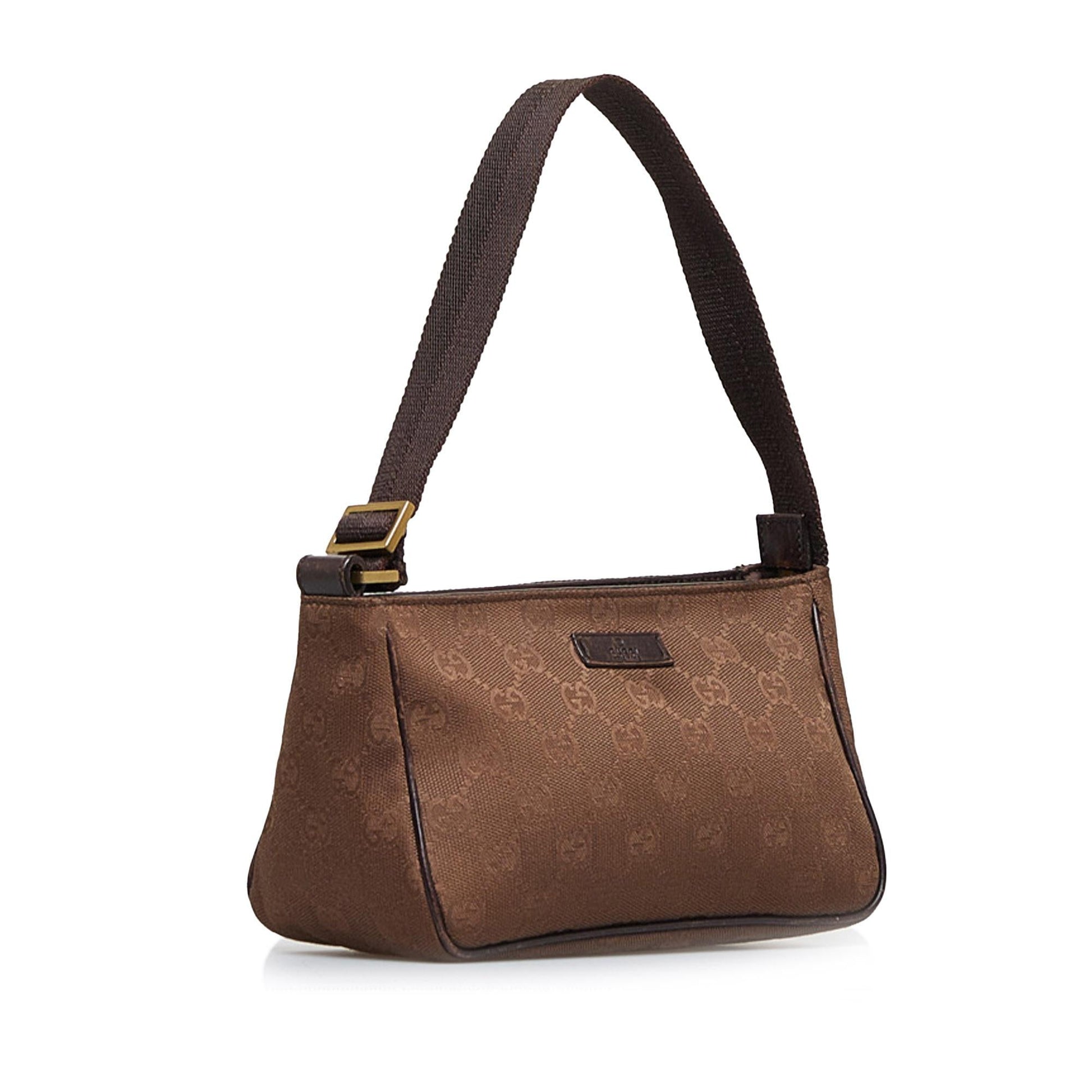 Gucci GG Baguette SHG-5aysgm Canvas Brown Handbag