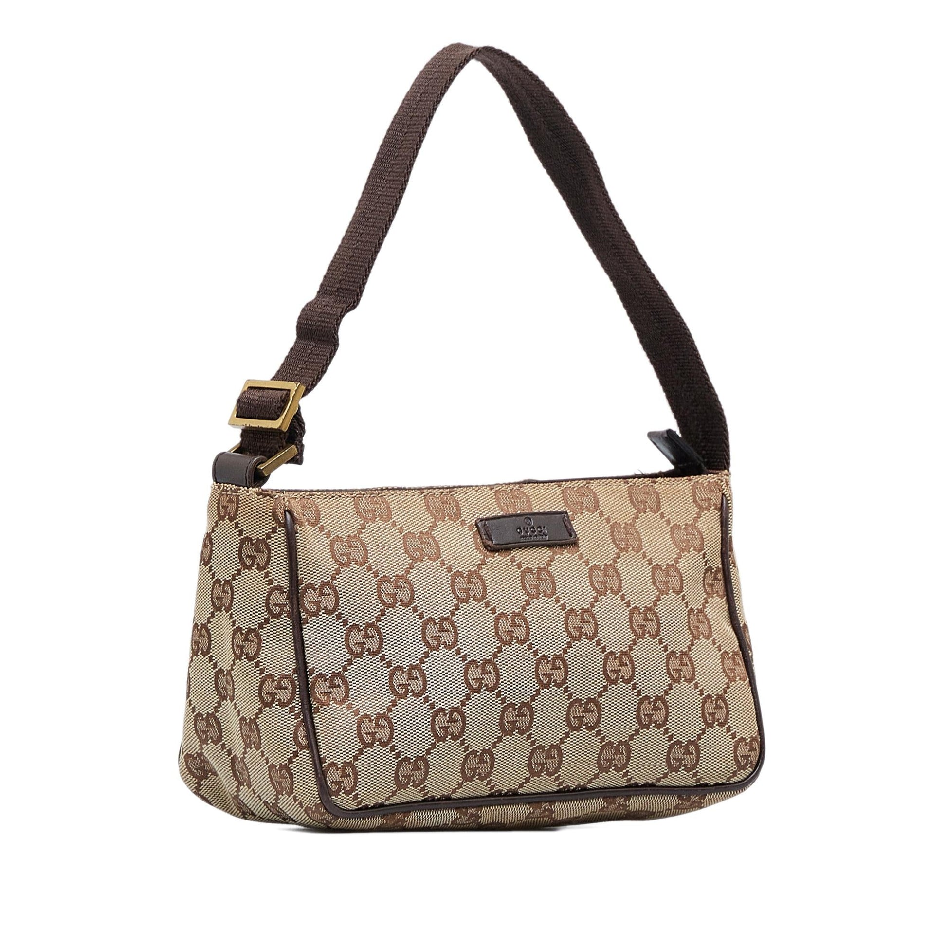 Gucci GG Baguette SHG-LwbSCX Canvas Brown Handbag