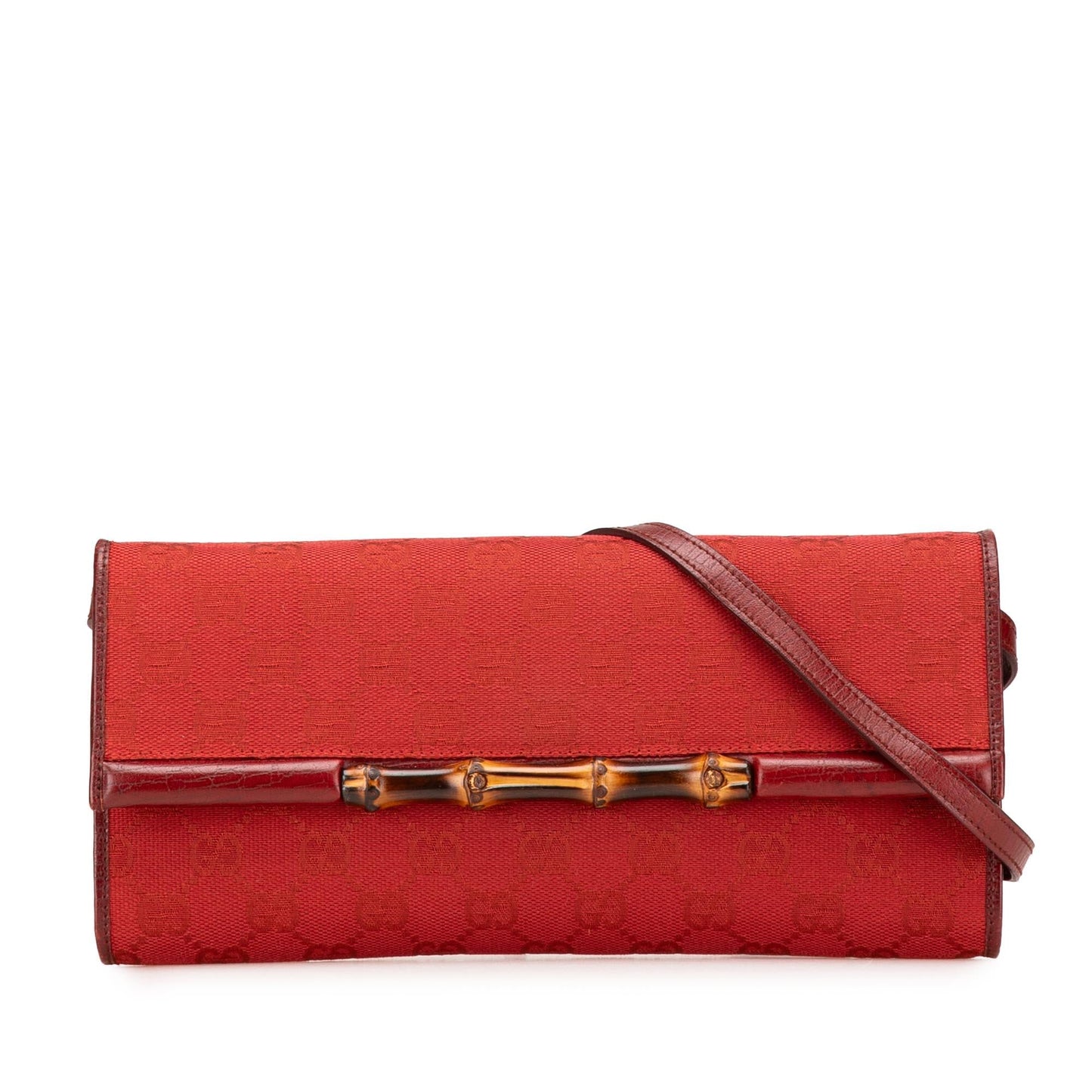 Gucci GG Bamboo Bar Canvas Red Crossbody Bag