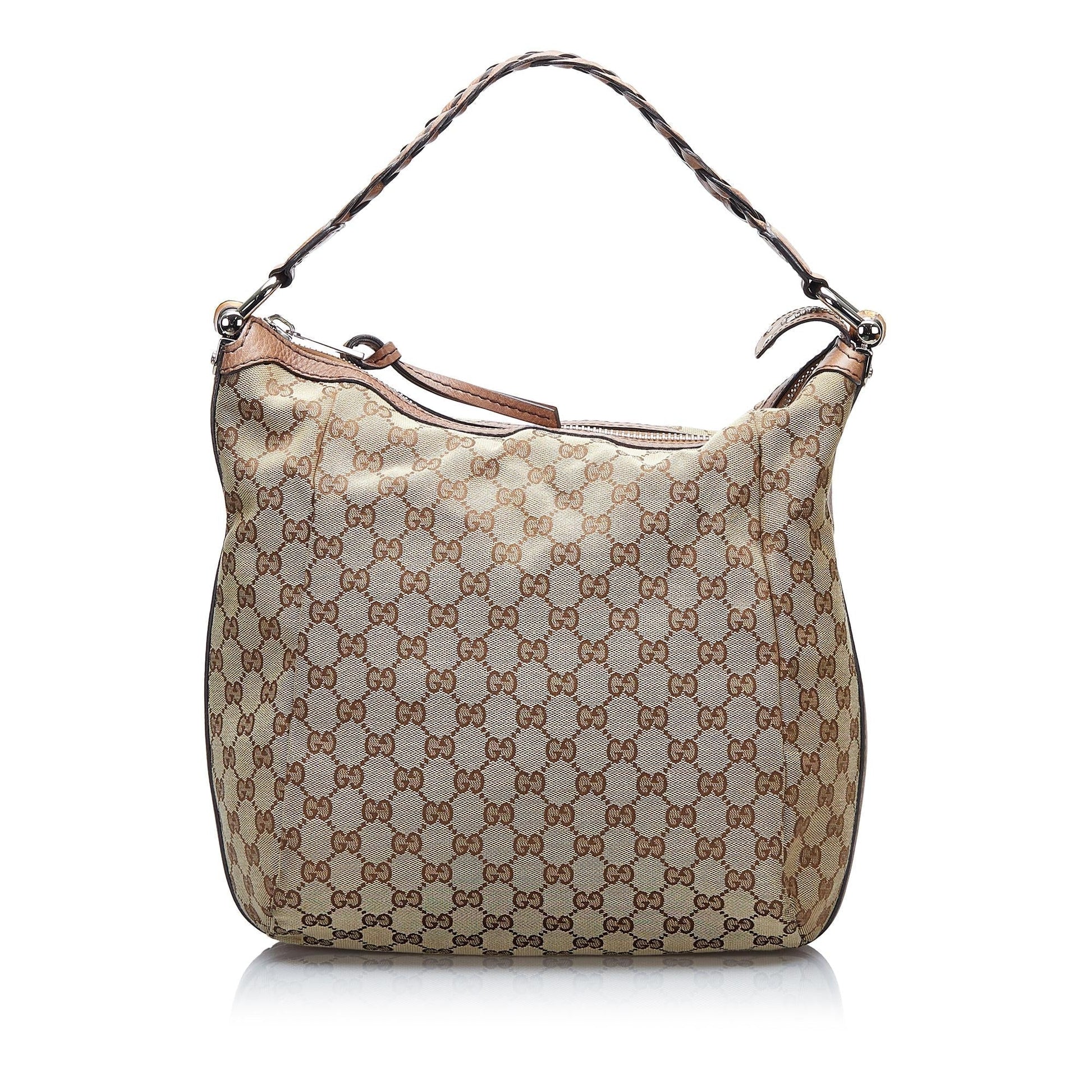Gucci GG Bamboo Bar SHG-oJqkMt Canvas Brown Shoulder Bag