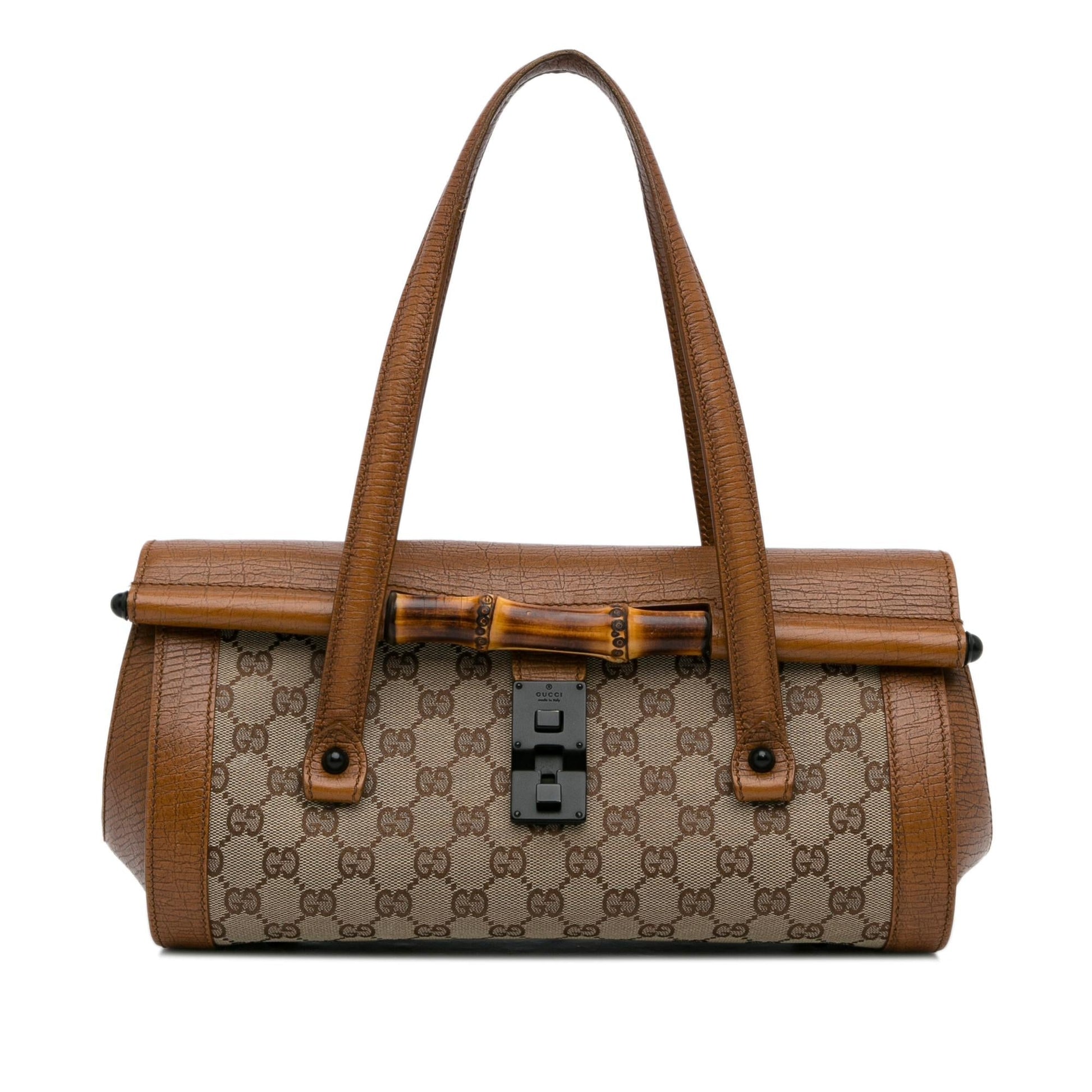 Gucci GG Bamboo Bullet SHG-aCTqSs Canvas Brown Shoulder Bag