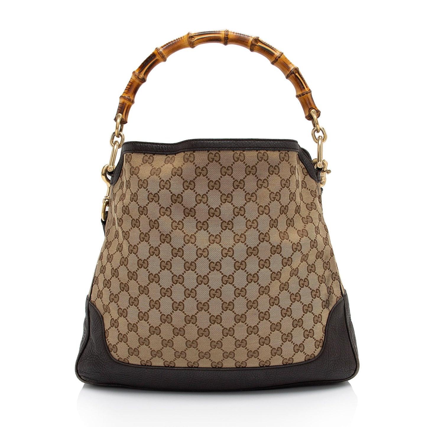 Gucci GG Bamboo Diana SHF-kZtmHw Leather Canvas Brown Beige Shoulder Bag