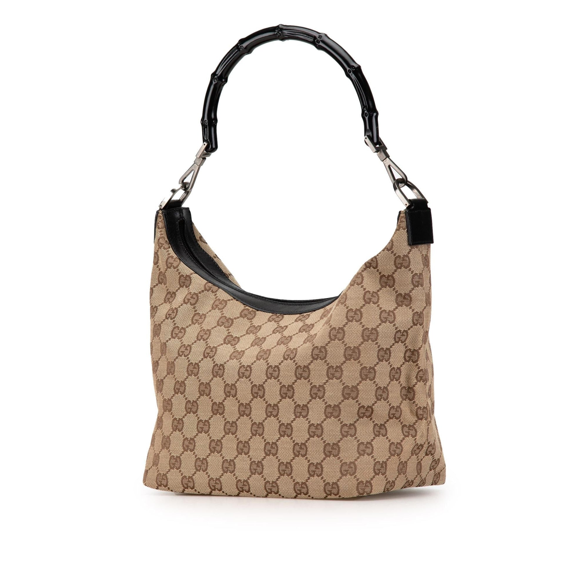 Gucci GG Bamboo SHG-jAsRoJ Canvas Calf Brown Shoulder Bag