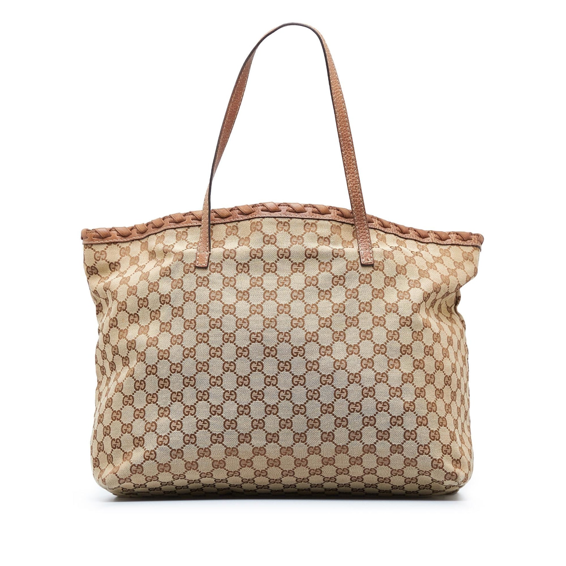 Gucci GG Bamboo Tassel SHG-LLt9jD Canvas Calf Brown Tote Bag