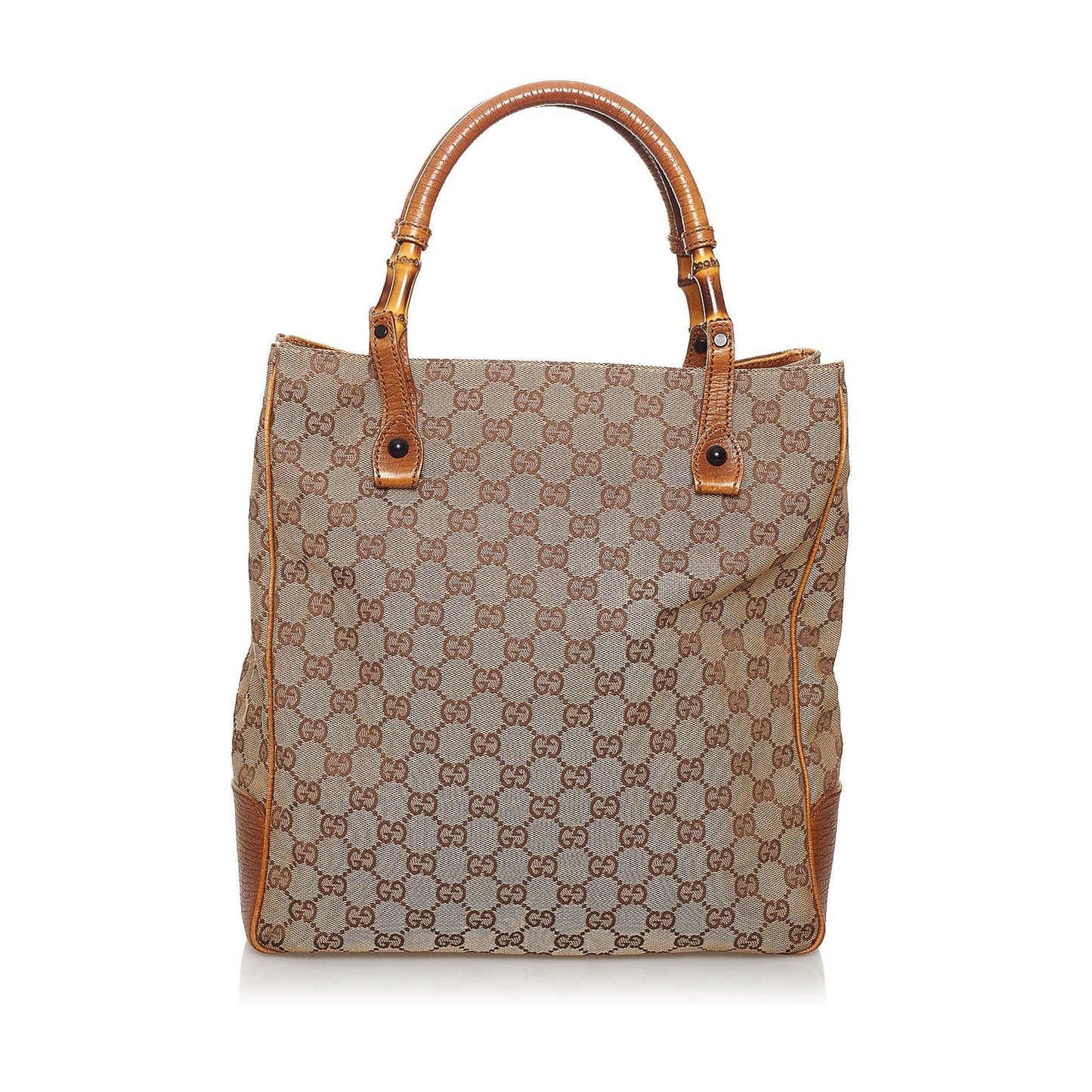 Gucci GG Bamboo SHG Canvas Brown Tote Bag Bag Shg